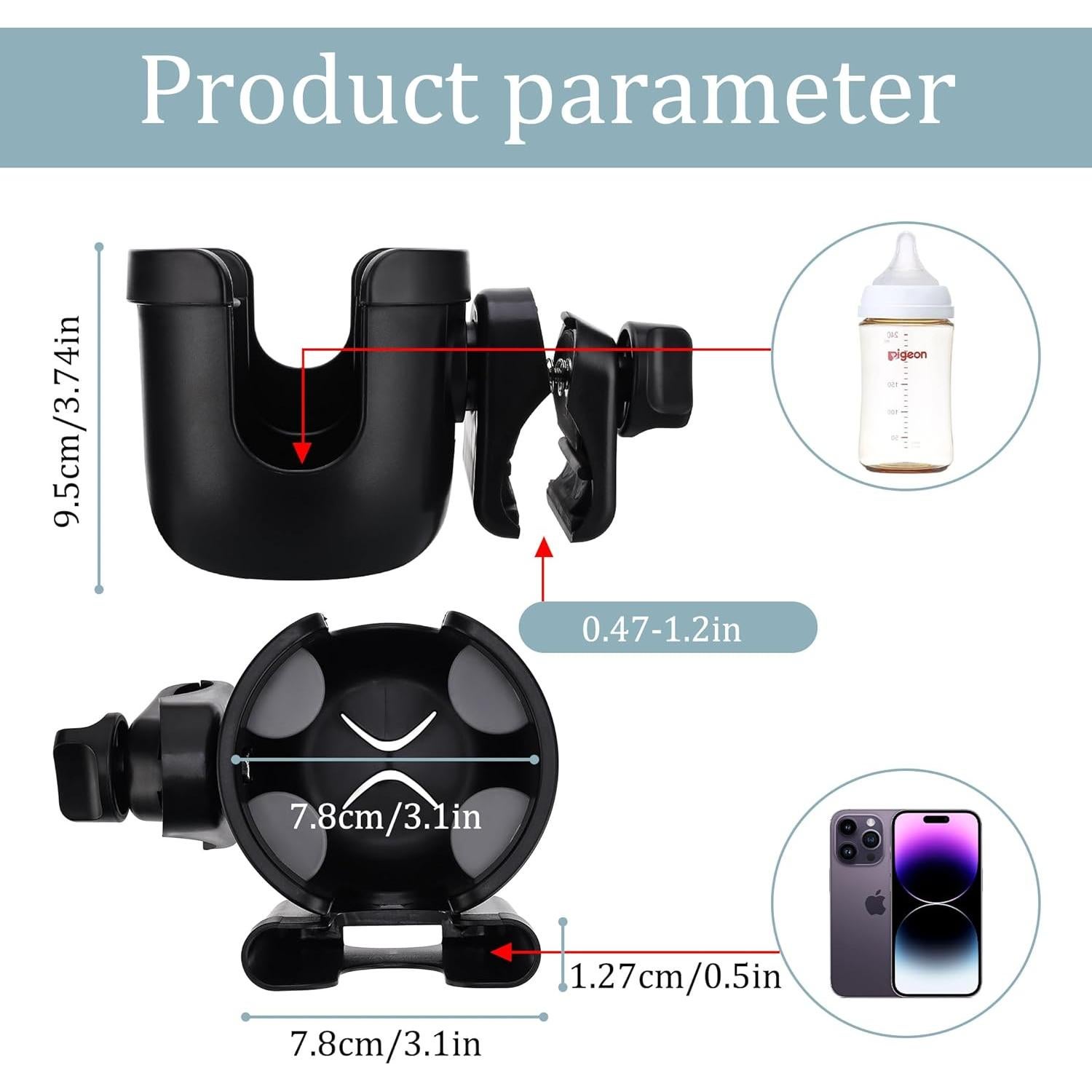 Soporte para Taza Ajustable Suranew con Soporte para Teléfono