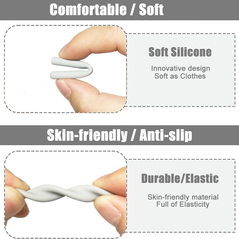 2 Pares Almohadillas Silicona Antideslizantes para Gafas - Negro