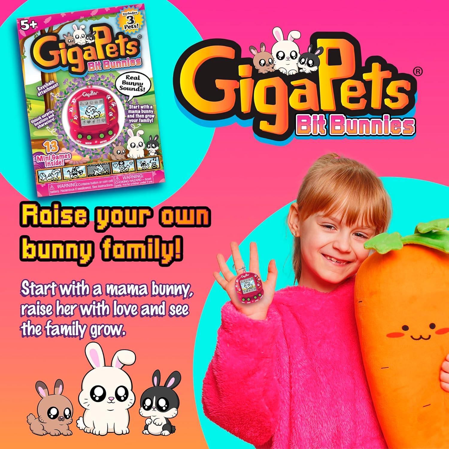 GigaPets Bit Bunnies Juguete Interactivo para Niños 3 Mascotas