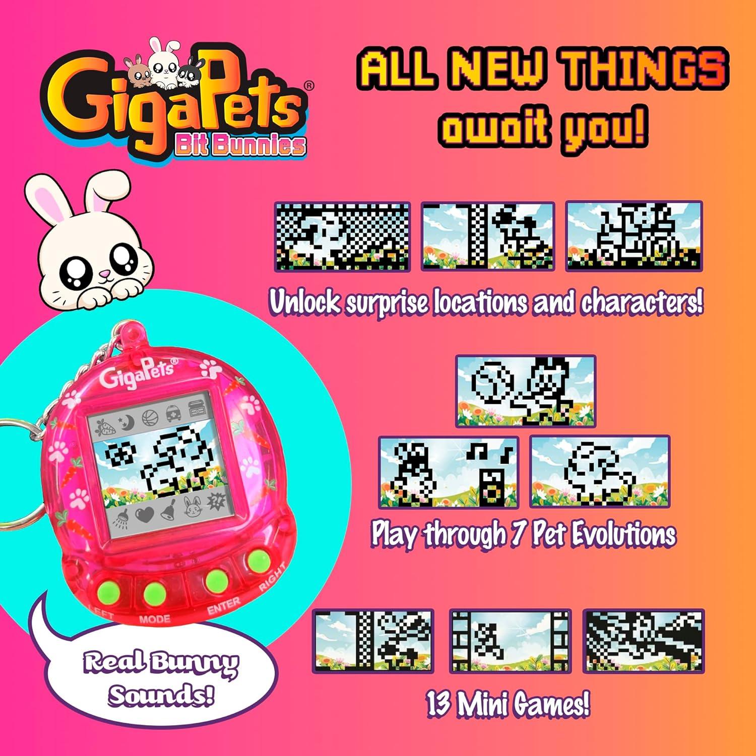 GigaPets Bit Bunnies Juguete Interactivo para Niños 3 Mascotas
