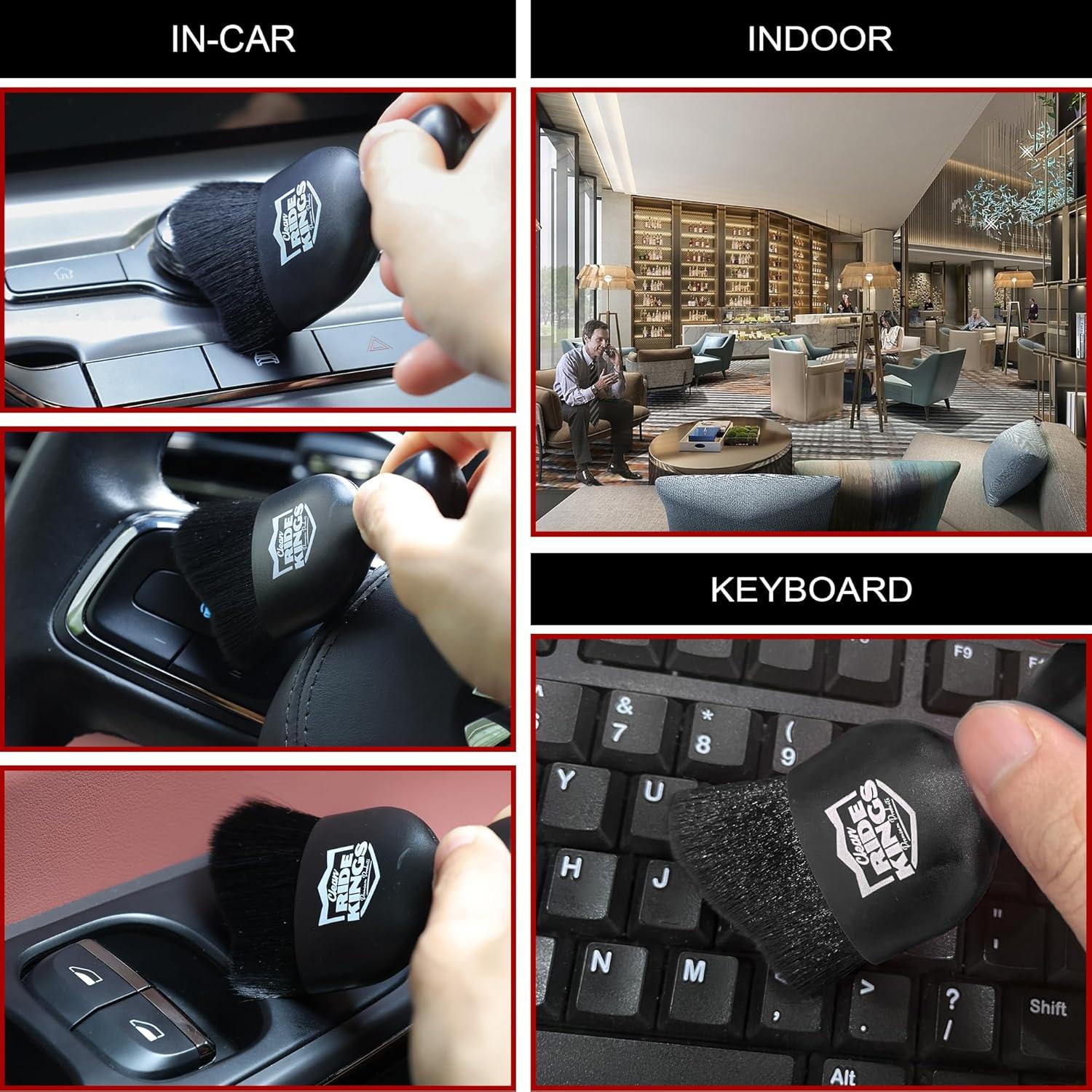 Cepillo de Detalle RIDE KINGS 3012B para Auto - Limpieza Interior