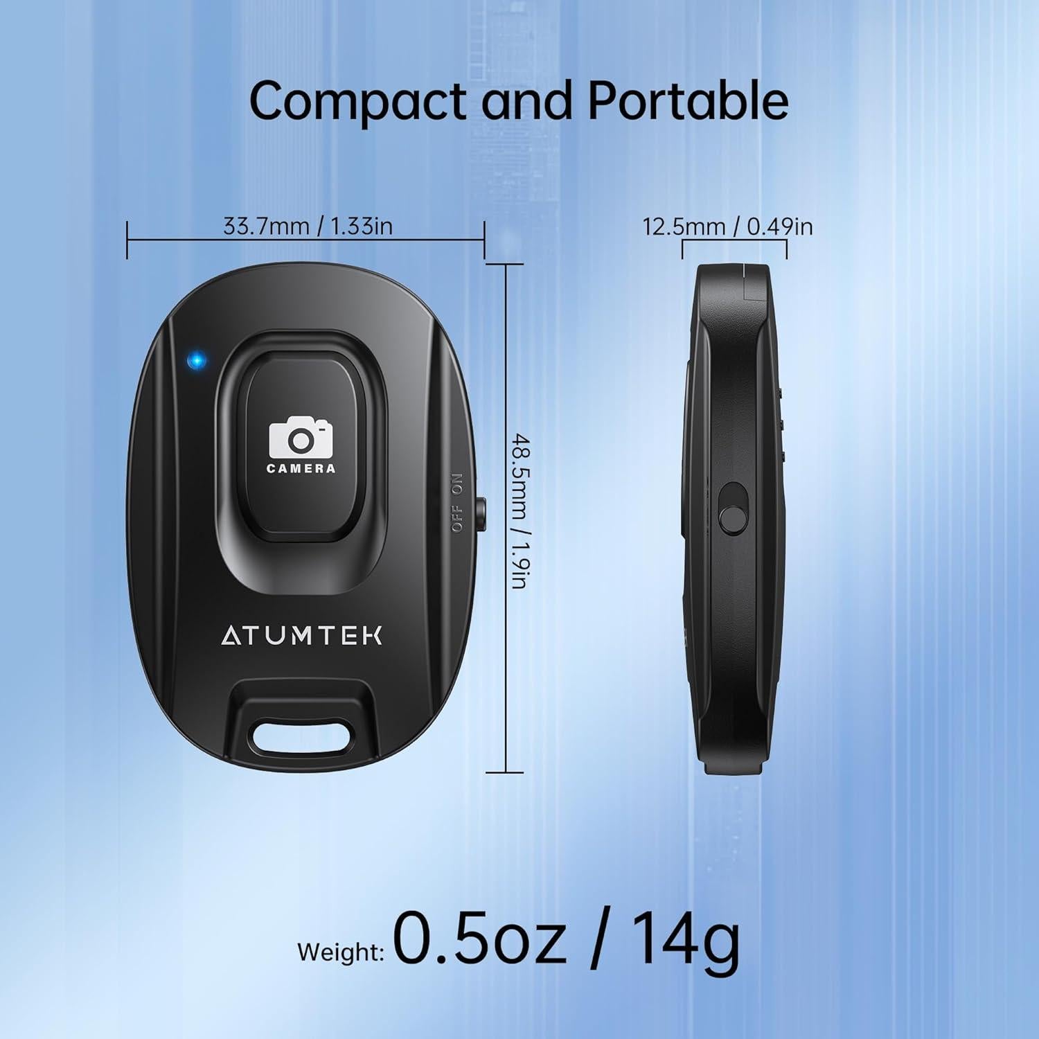 Disparador Remoto ATUMTEK Bluetooth 5.2 para Smartphones Negro
