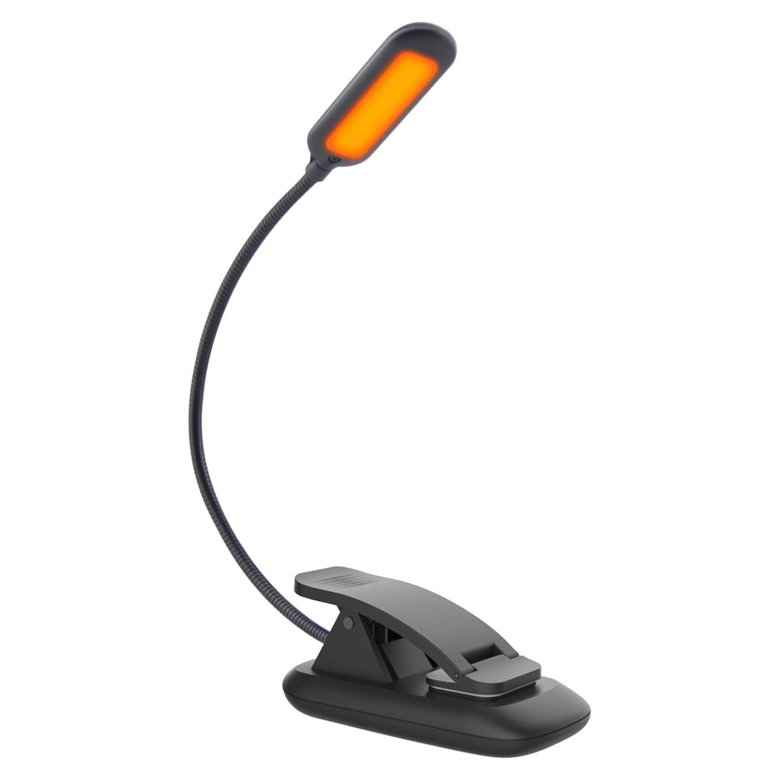 Luz de Lectura Ámbar HONWELL Recargable con Clip 2 Modos