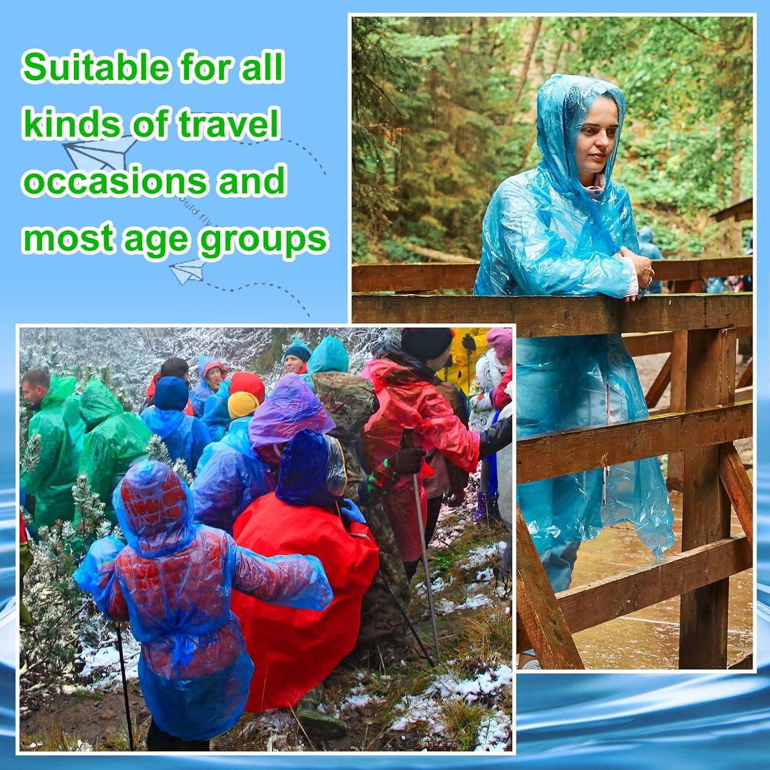 Ponchos de Lluvia Desechables Handepo 100 Unidades Adultos Azul