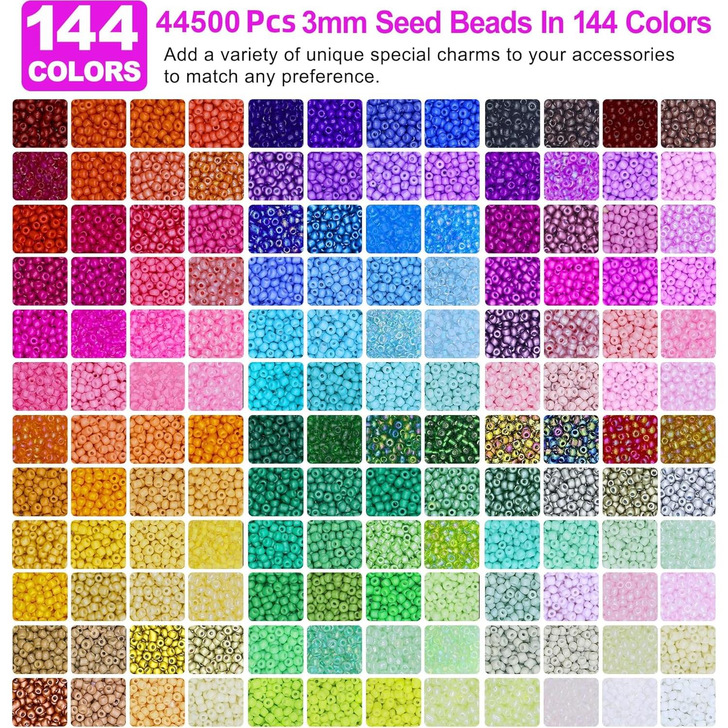 Kit de Cuentas de Vidrio Redtwo 44500pcs 3mm para Pulseras