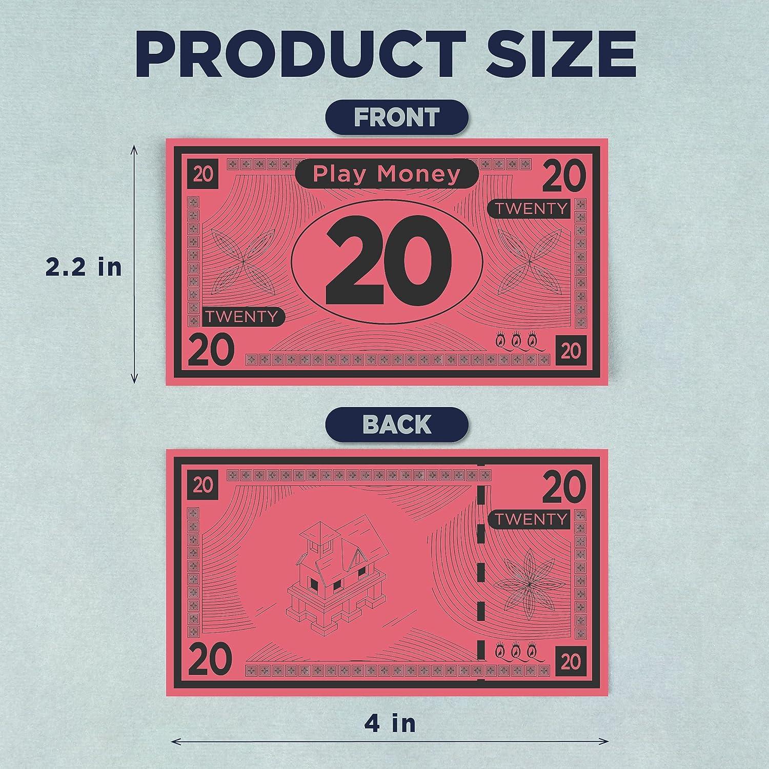 Dinero de Juego Queensell 480 Billetes para Monopoly - 10.16x5.58 cm