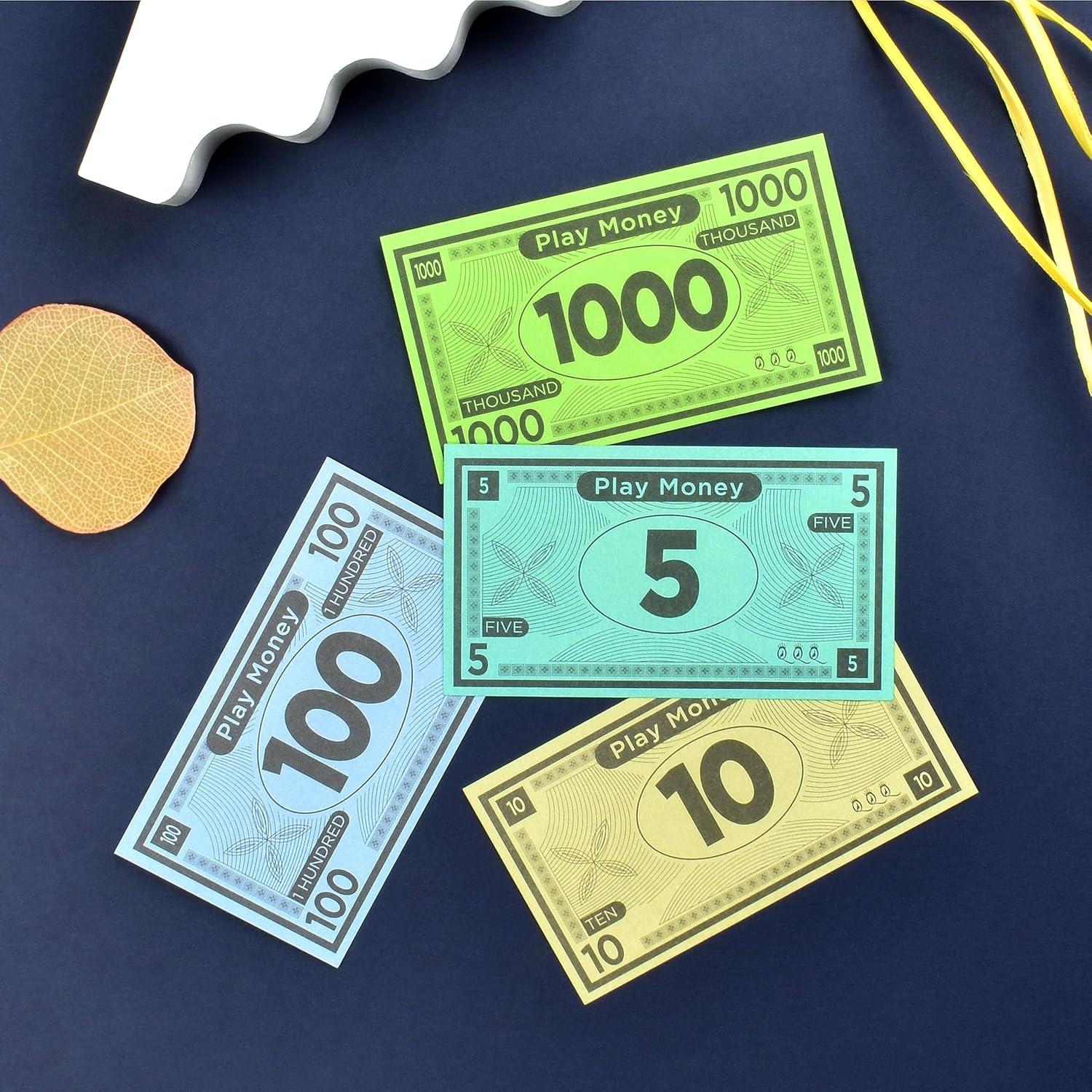 Dinero de Juego Queensell 480 Billetes para Monopoly - 10.16x5.58 cm