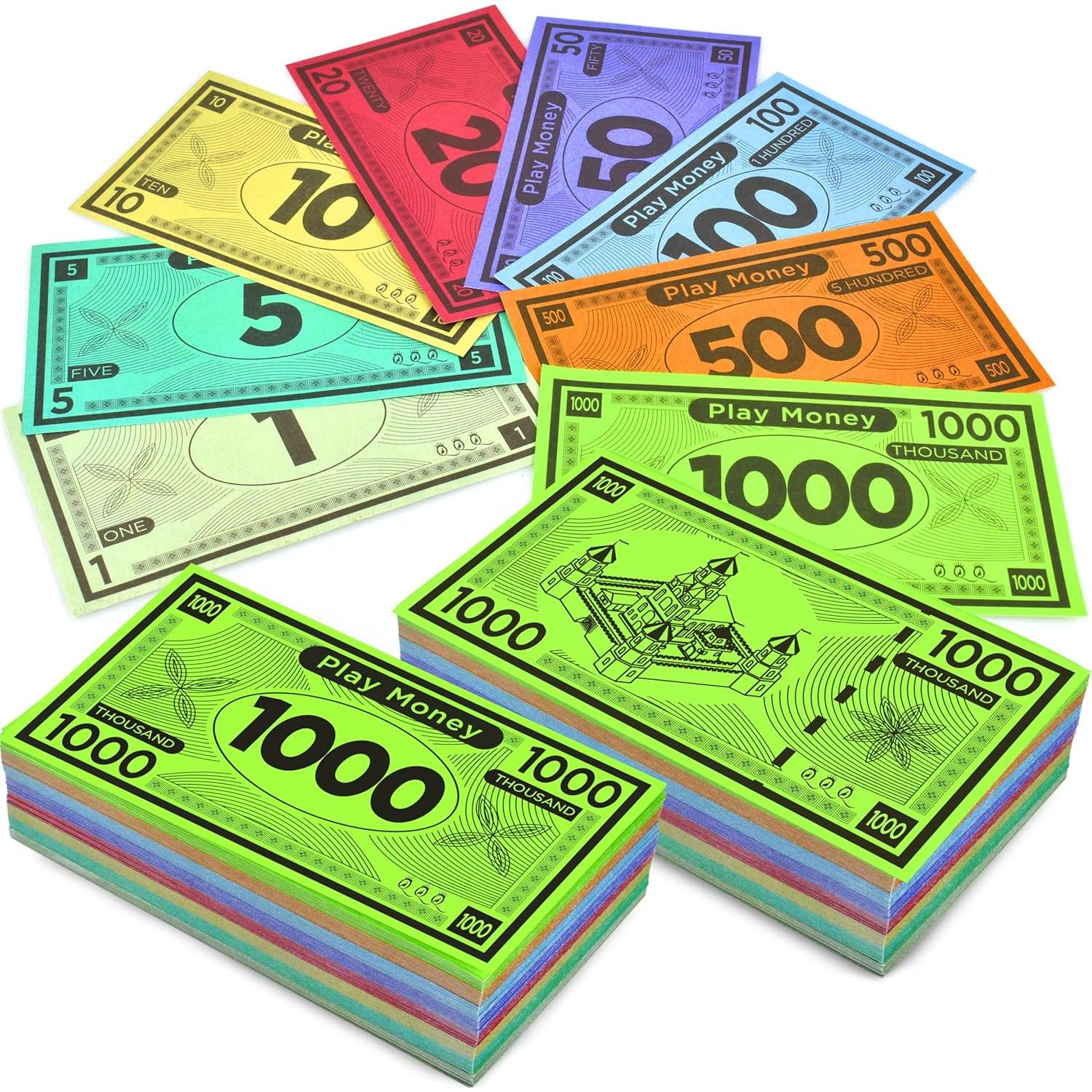 Dinero de Juego Queensell 480 Billetes para Monopoly - 10.16x5.58 cm