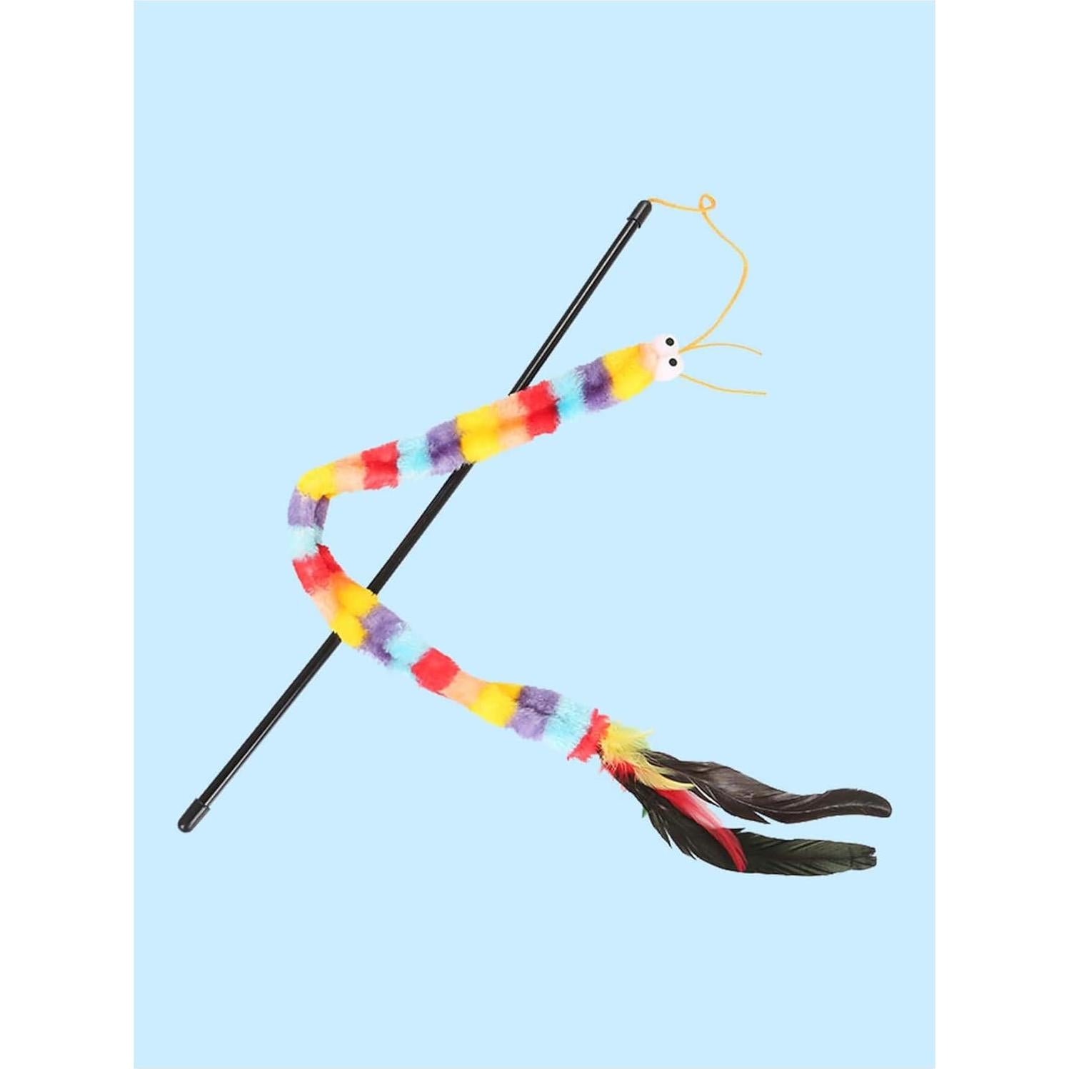 Juguete interactivo para gatos QWINEE varita teaser 45 cm