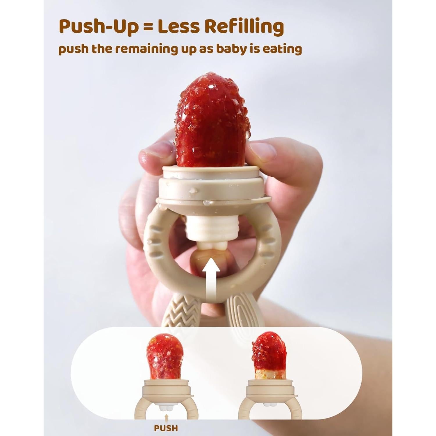 Alimentador de Frutas para Bebés 2 Piezas Silicona Grado Alimenticio