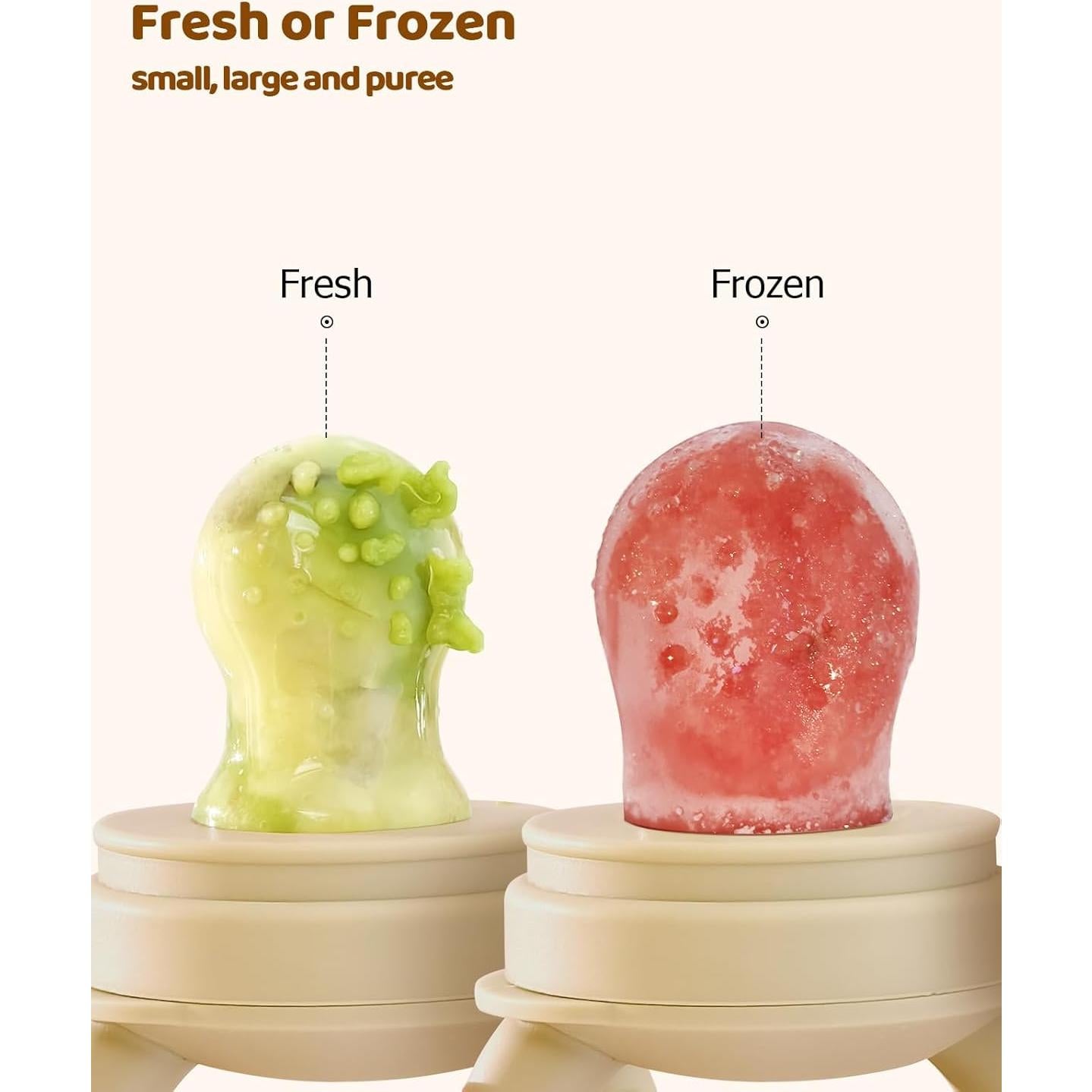 Alimentador de Frutas para Bebés 2 Piezas Silicona Grado Alimenticio