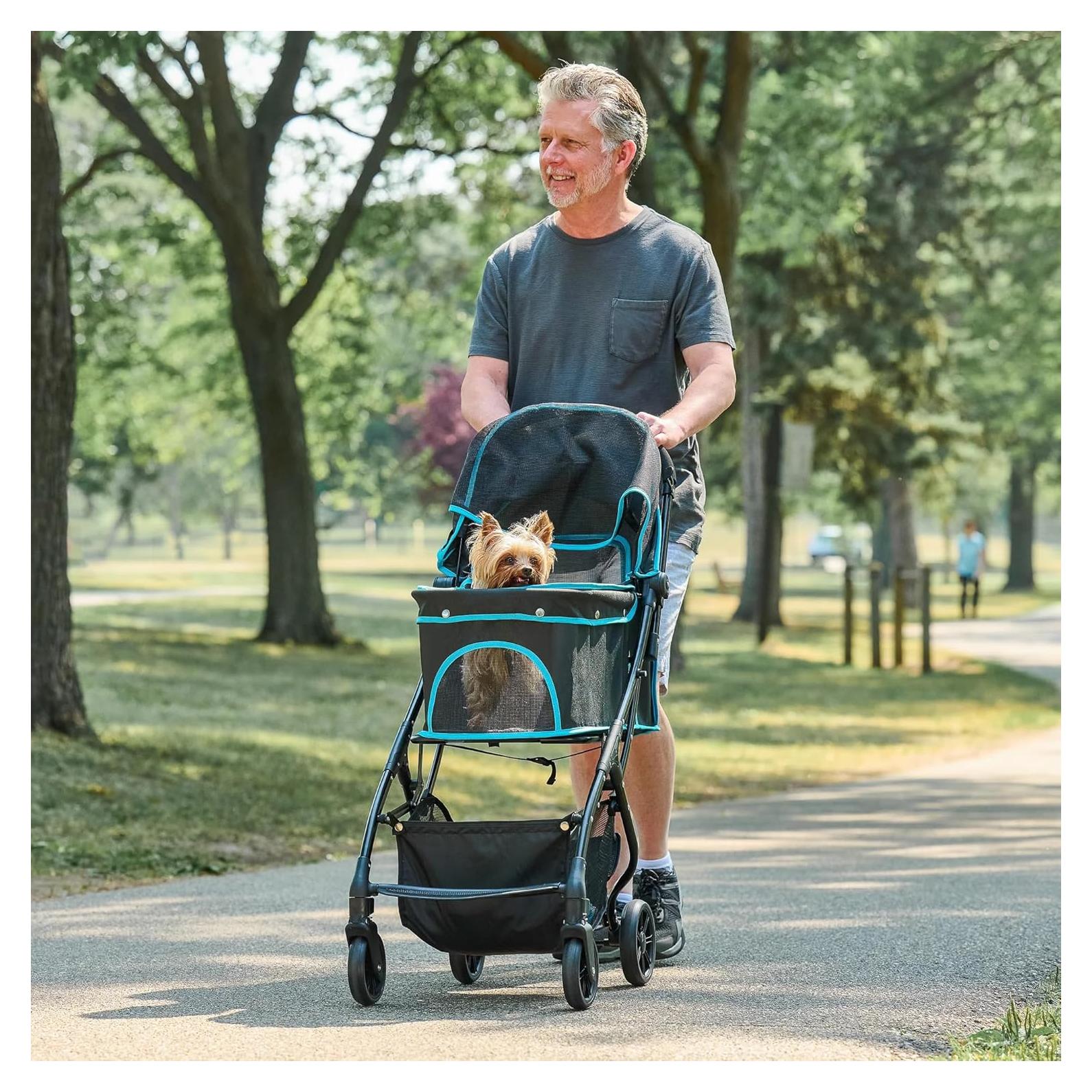 Carrito de Mascotas Carlson Easy Fold & Go Negro 13.6 kg