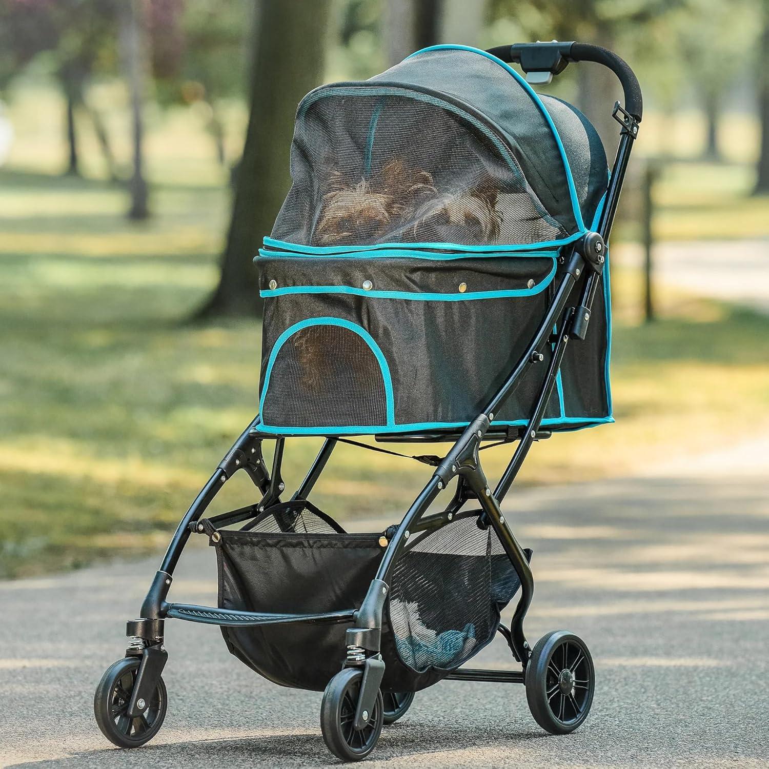 Carrito de Mascotas Carlson Easy Fold & Go Negro 13.6 kg