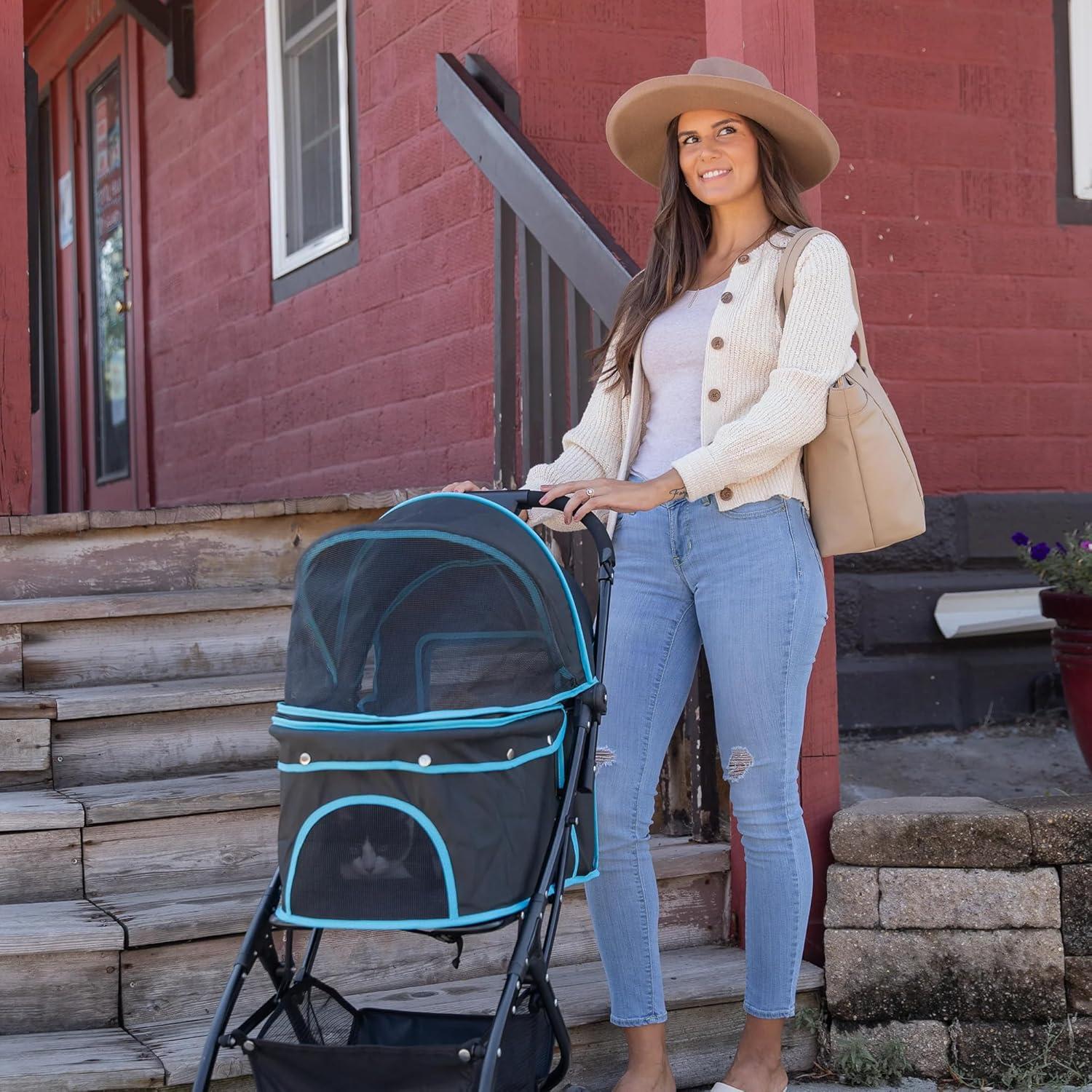 Carrito de Mascotas Carlson Easy Fold & Go Negro 13.6 kg