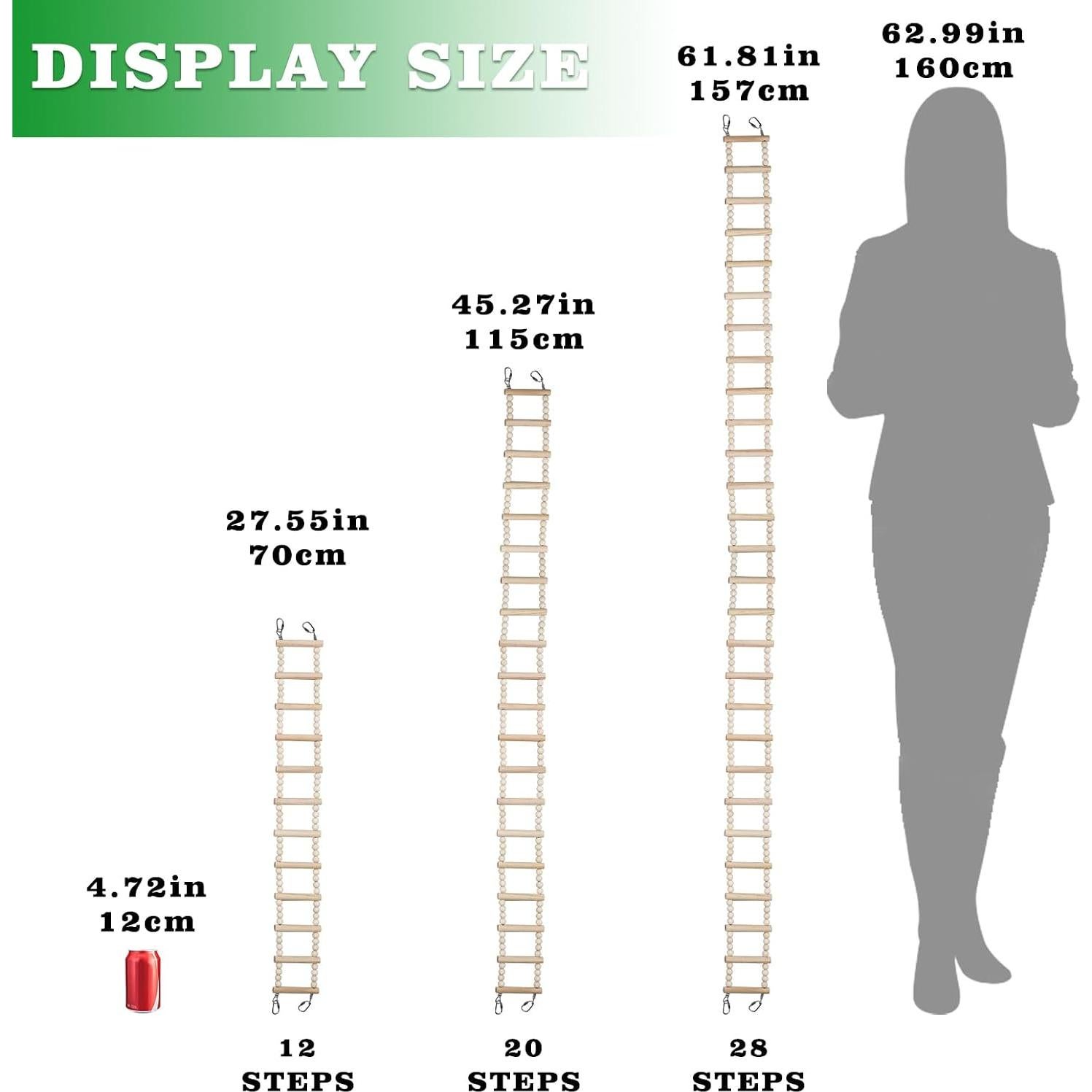 Escalera de Madera para Aves MinrzPet 69.85x7.99cm 12 Niveles