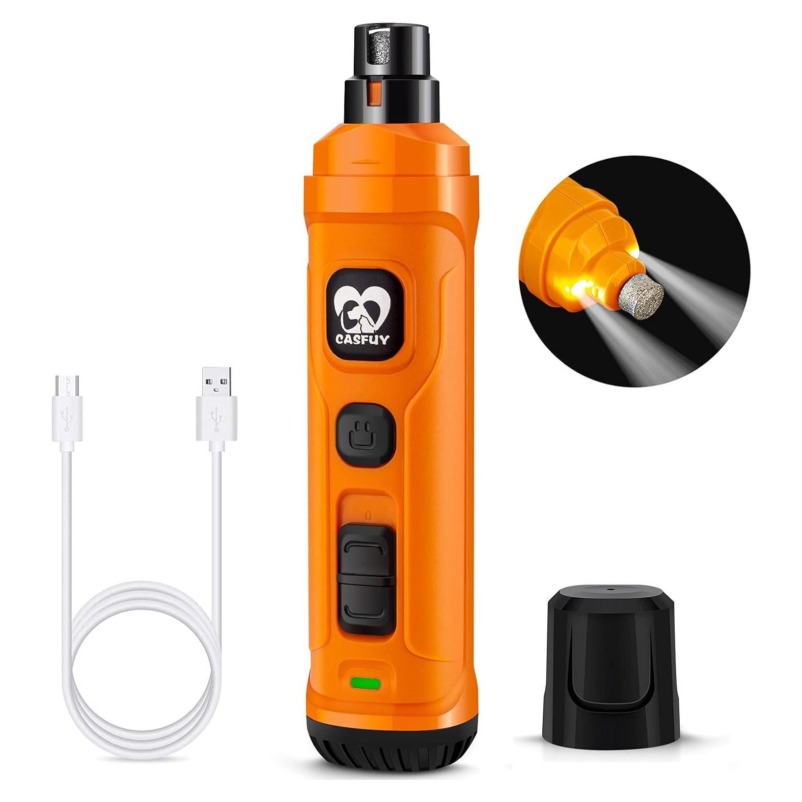 Molinillo de Uñas Eléctrico Casfuy N30 con 2 Luces LED