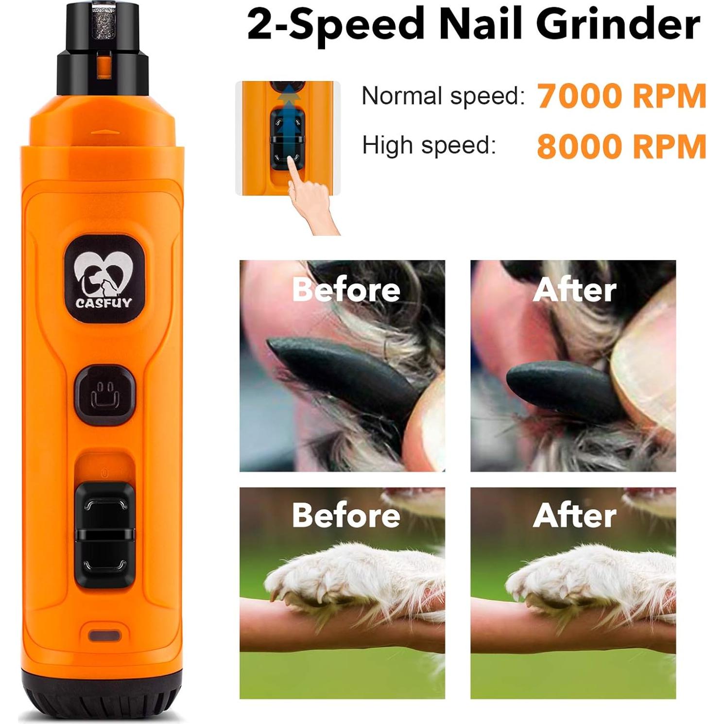 Molinillo de Uñas Eléctrico Casfuy N30 con 2 Luces LED