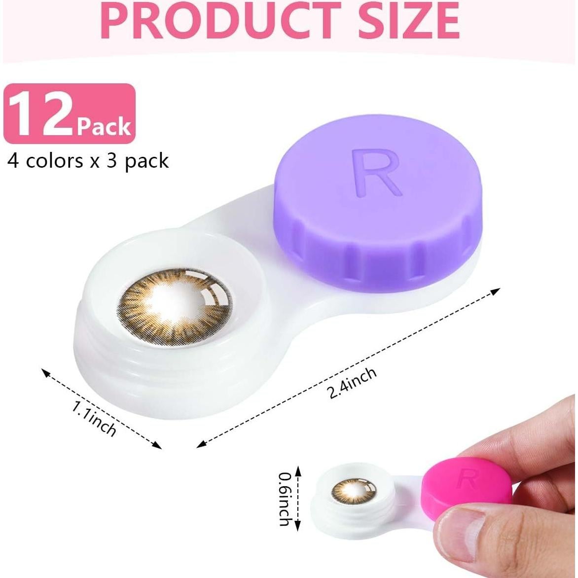 Estuche para Lentes de Contacto KISEER - 12 Paquete Colorido