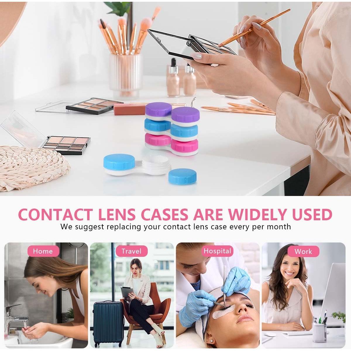 Estuche para Lentes de Contacto KISEER - 12 Paquete Colorido