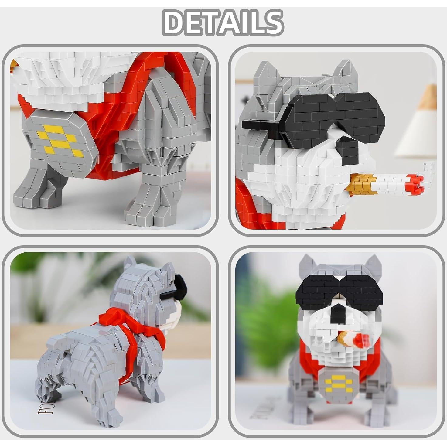 Kit de Bloques de Construcción Micro Pitbull Bully 998 Piezas