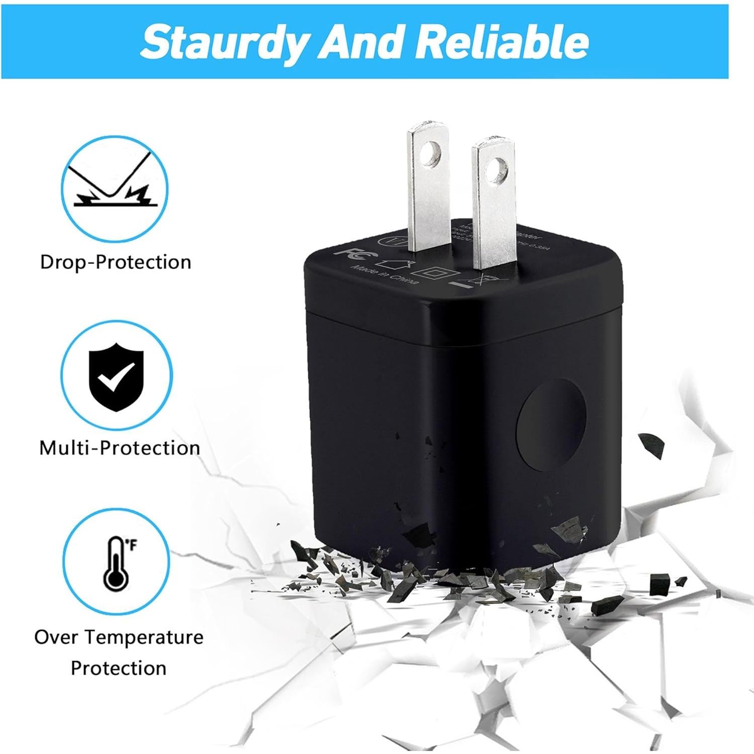 Cargador de Pared USB X-EDITION 2.1A Paquete de 4 Negro