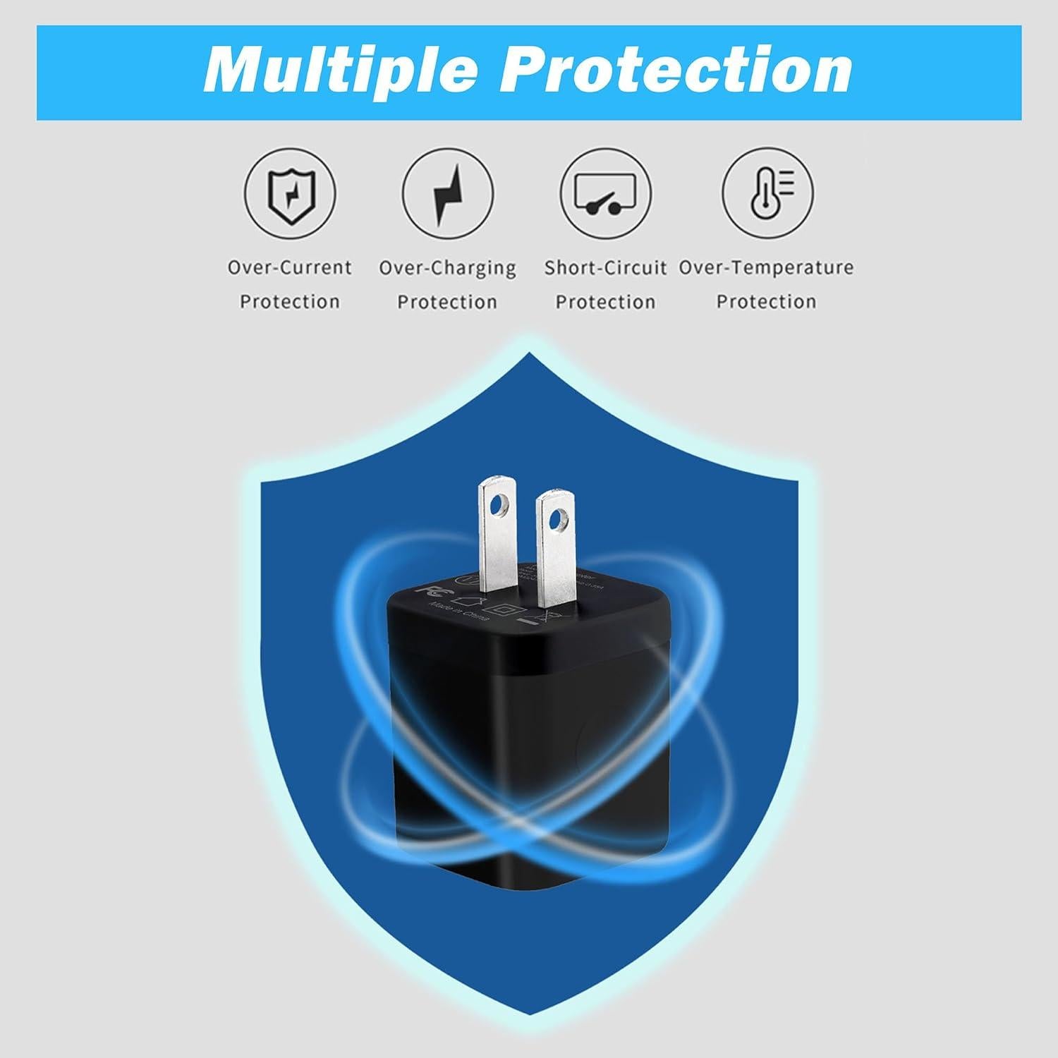 Cargador de Pared USB X-EDITION 2.1A Paquete de 4 Negro