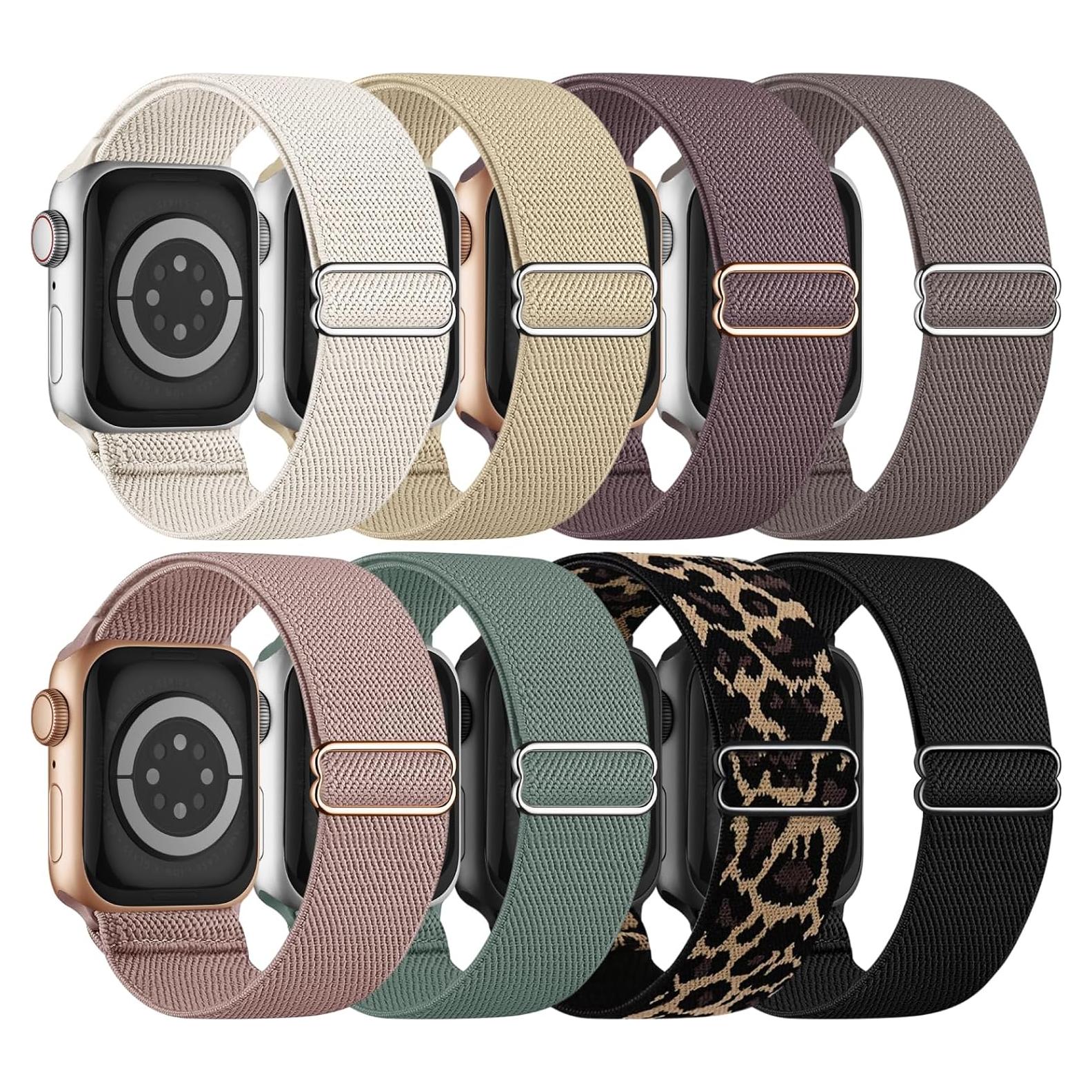 Paquete de 8 bandas elásticas Knossen para Apple Watch 38-49mm