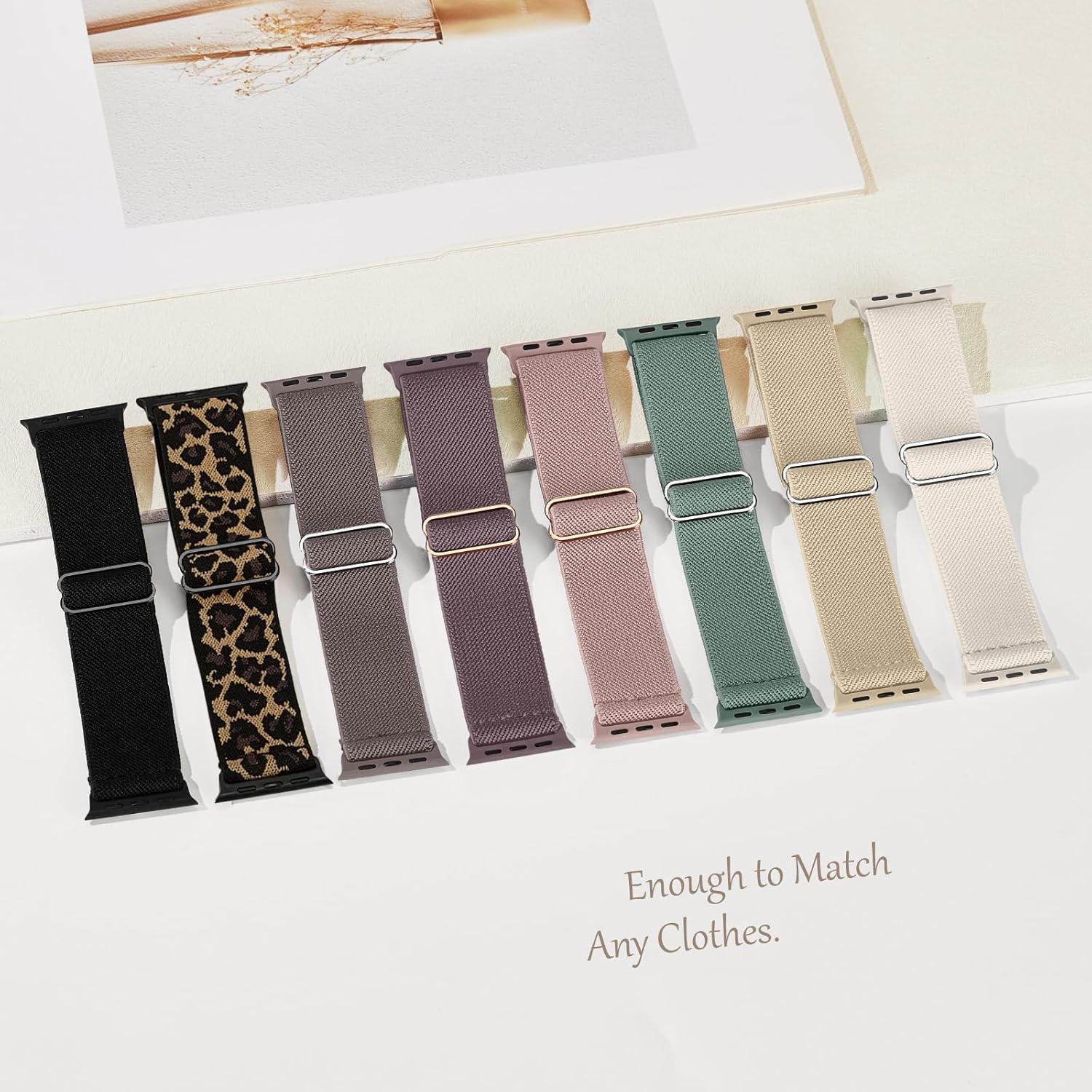 Paquete de 8 bandas elásticas Knossen para Apple Watch 38-49mm