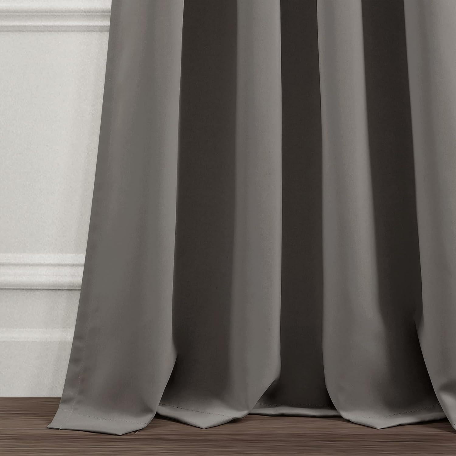 Paneles de Cortina Blackout Lush Decor 132x213 cm Gris Oscuro