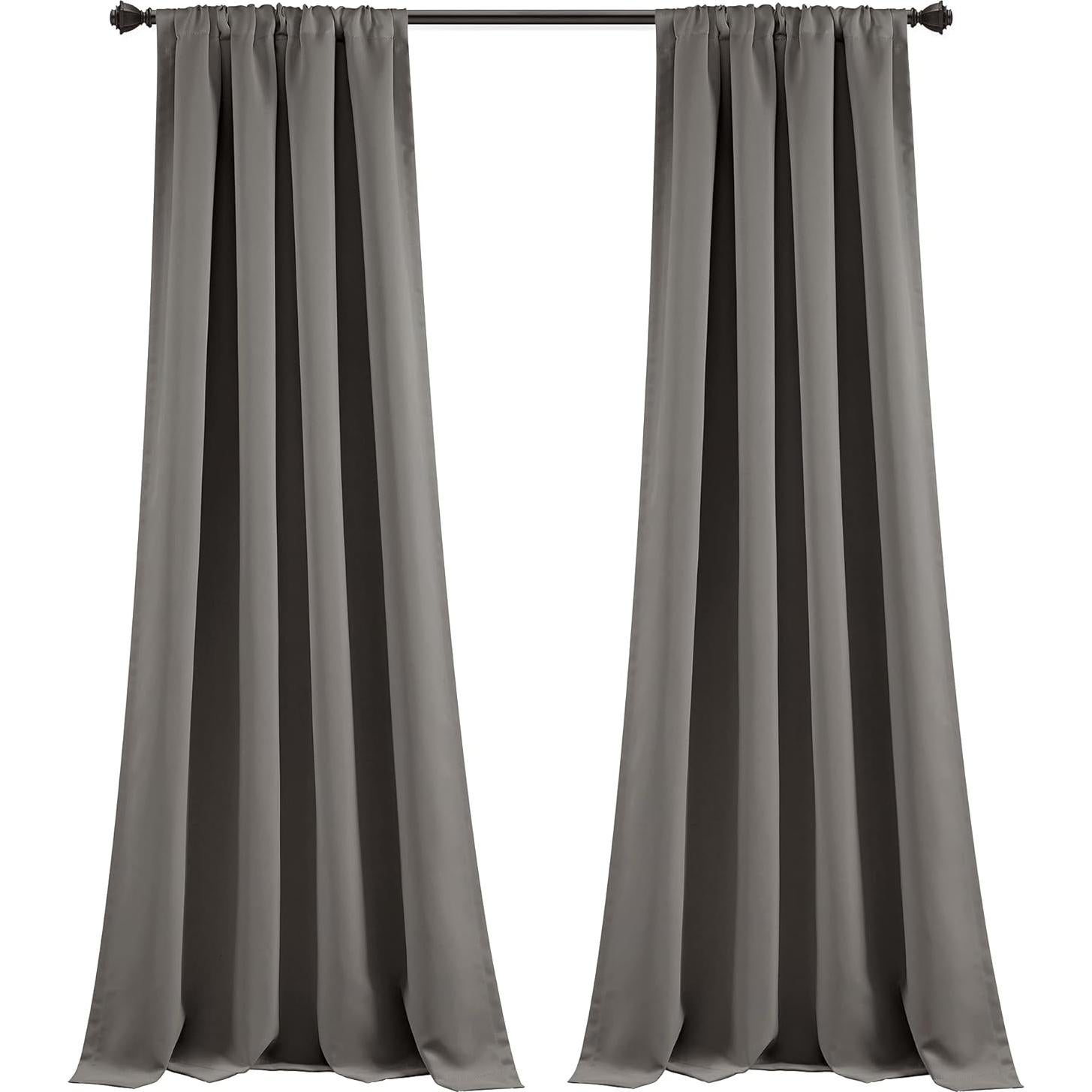 Paneles de Cortina Blackout Lush Decor 132x213 cm Gris Oscuro