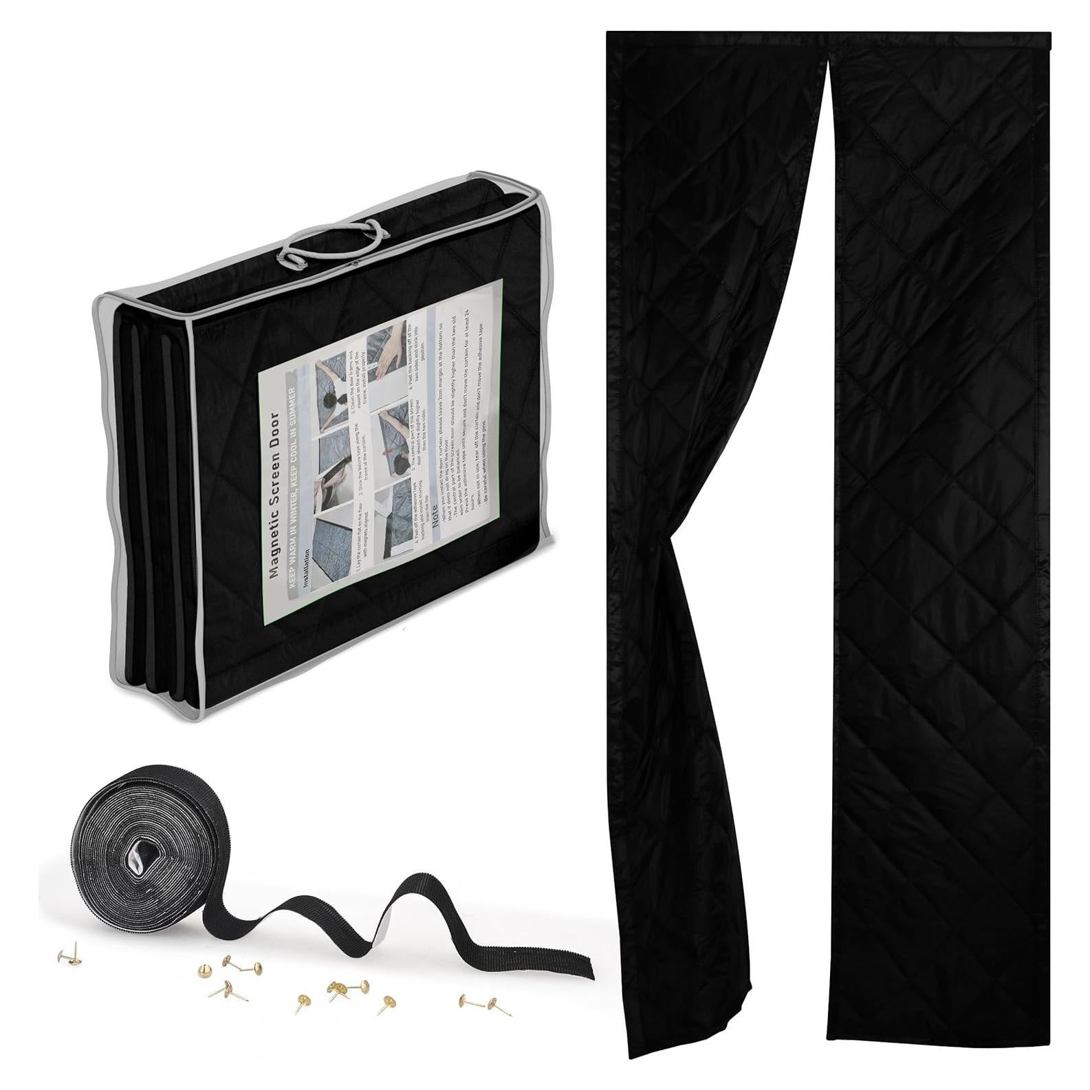 Cortina Térmica Aislante Magnética TemperDoor 32x80 cm Negra