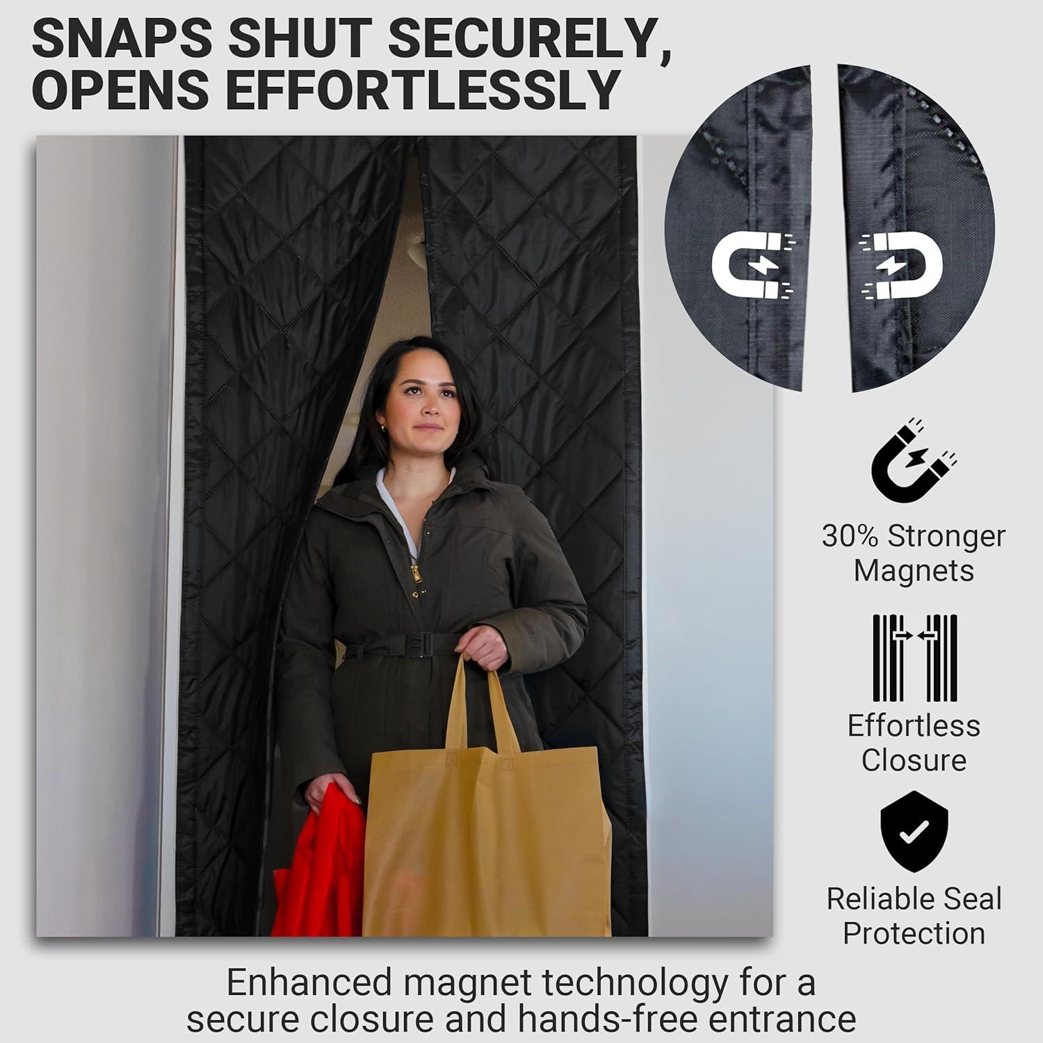 Cortina Térmica Aislante Magnética TemperDoor 32x80 cm Negra