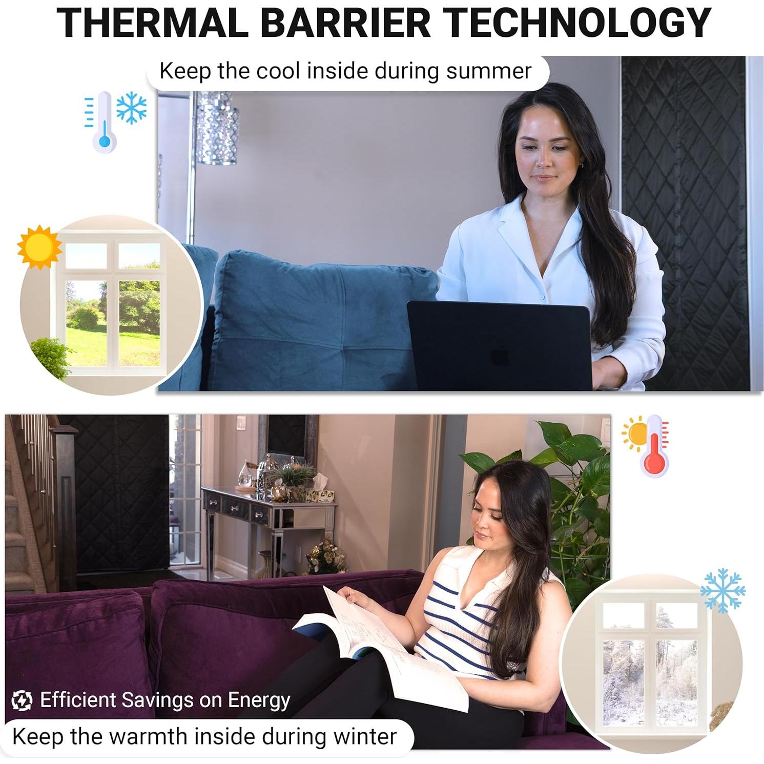 Cortina Térmica Aislante Magnética TemperDoor 32x80 cm Negra