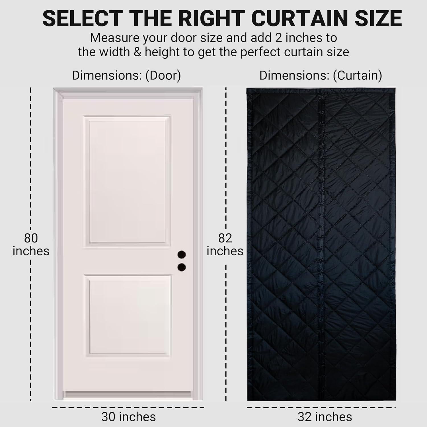 Cortina Térmica Aislante Magnética TemperDoor 32x80 cm Negra