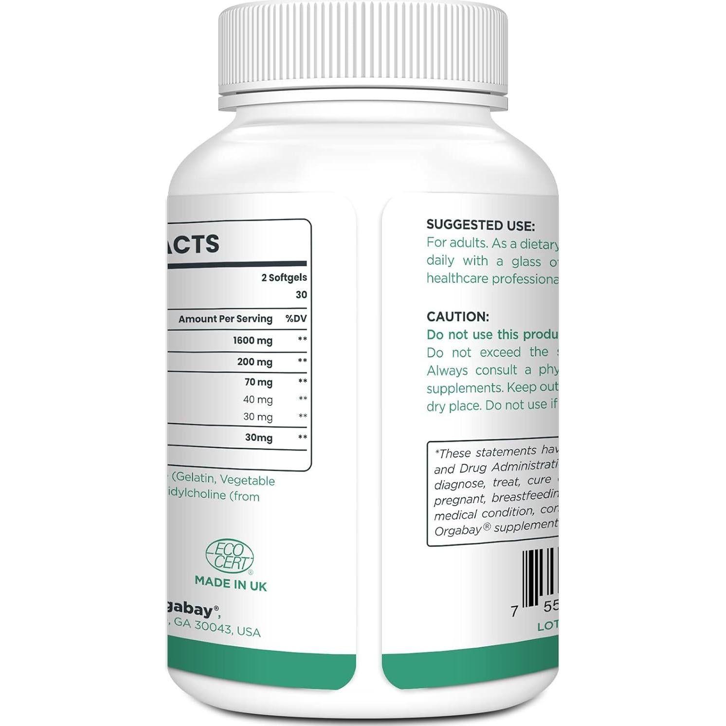 Suplemento Quercetina Liposomal Orgabay 1600 mg 60 Gelatinas