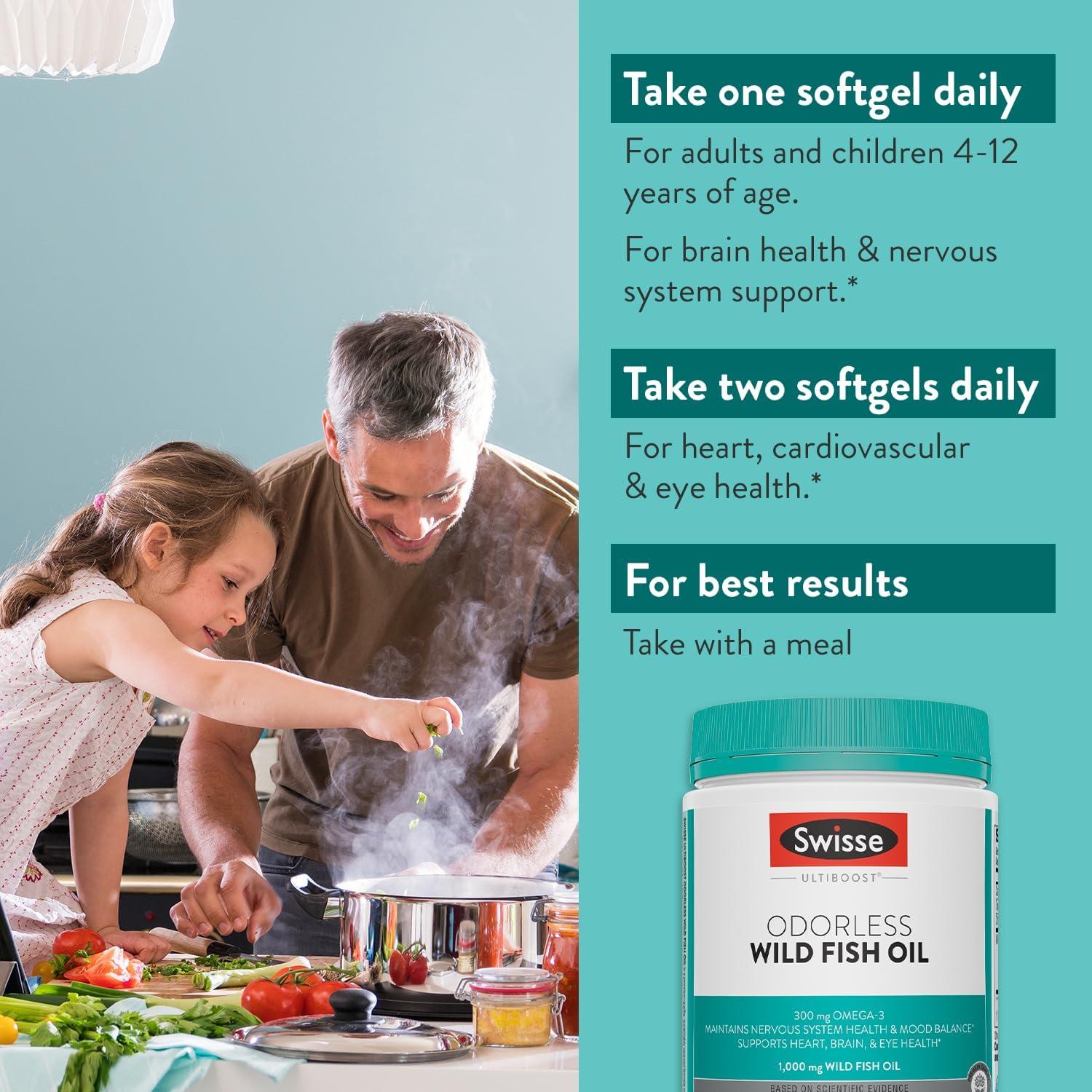 Suplemento Omega 3 Swisse 1000mg Aceite de Pescado 400 Cápsulas