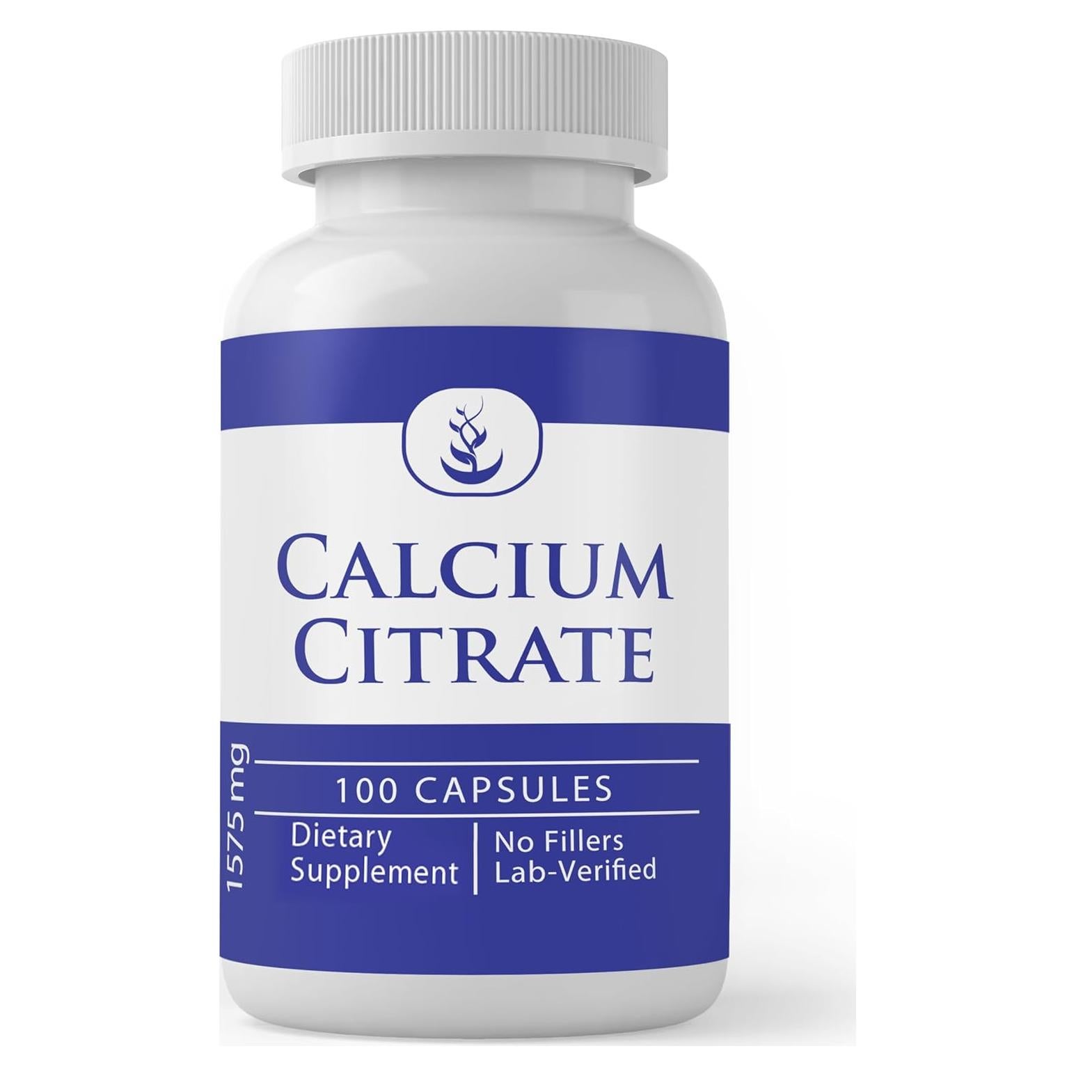 Citrato de Calcio 100 Cápsulas Ingredientes Originales Puros