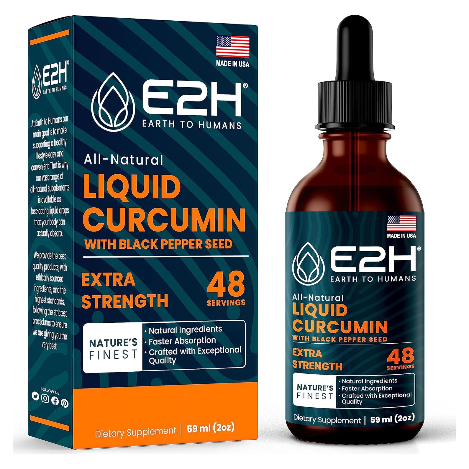 E2H Suplemento Líquido de Cúrcuma Curcumina 59.15 ml