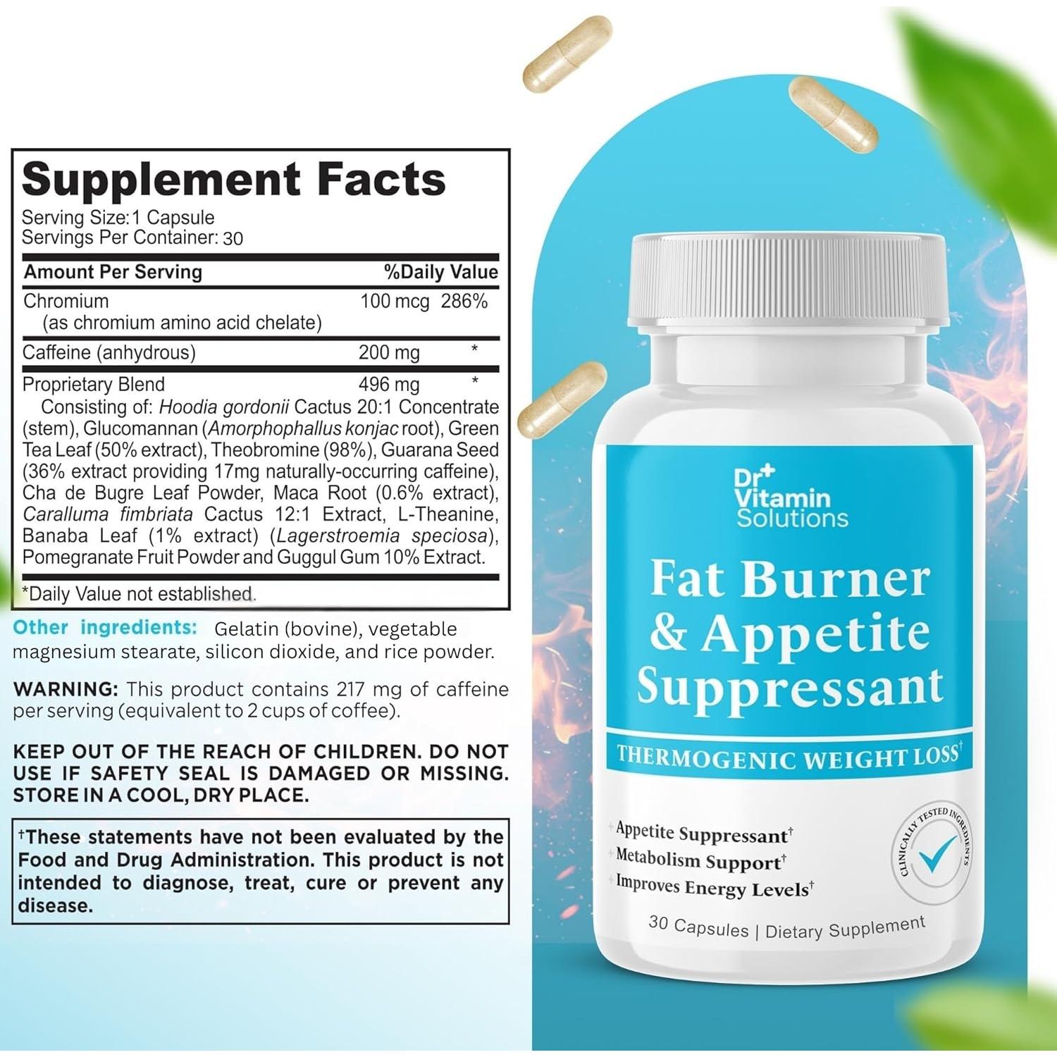 Quemador de Grasa Dr Vitamin Solutions 30 Cápsulas - Suplemento Termogénico