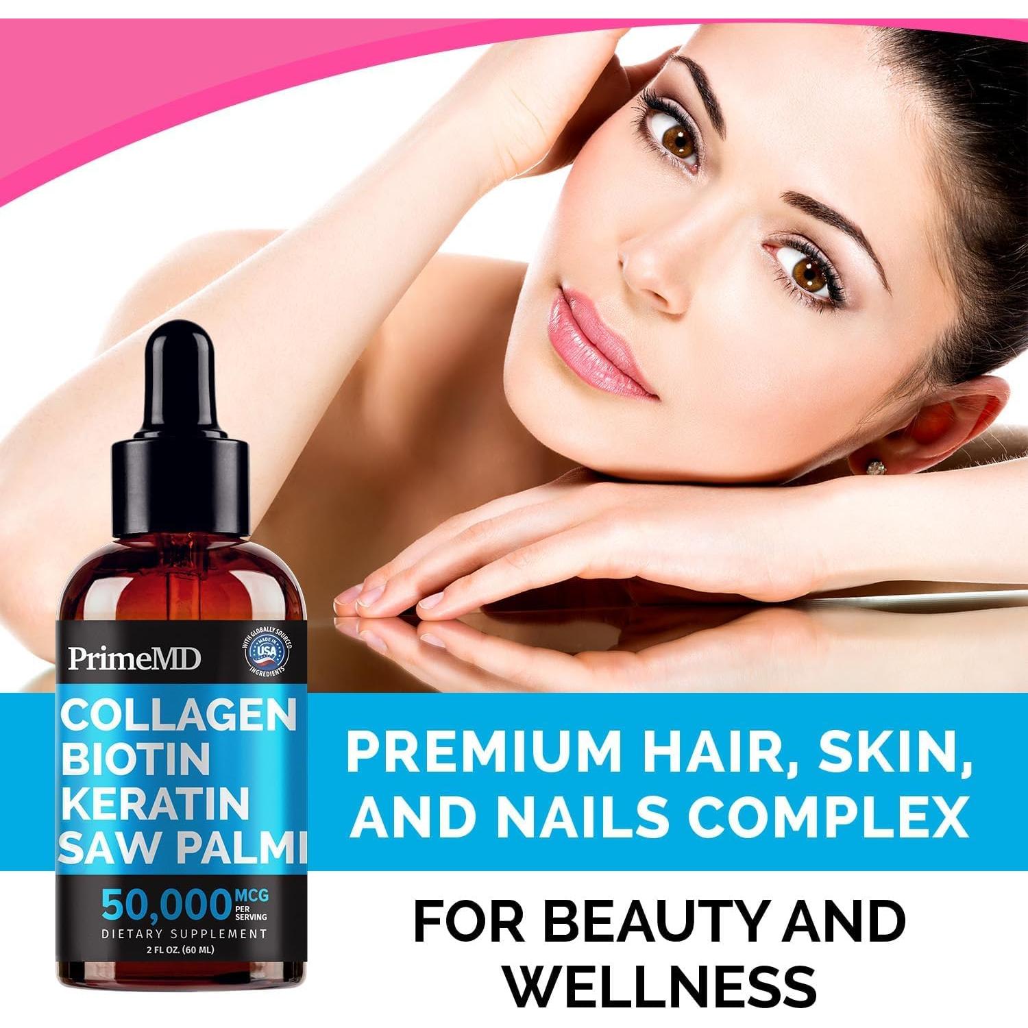 Péptidos de colágeno líquido PrimeMD 59.15 ml - Biotina y queratina