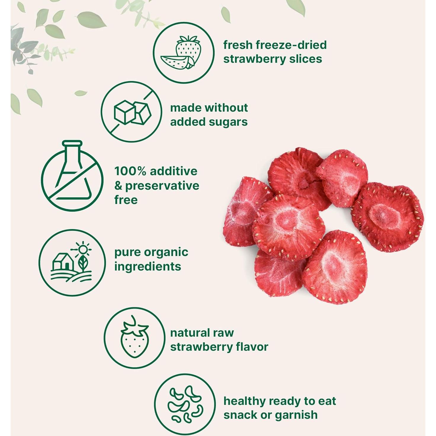 Fresas Orgánicas Liofilizadas Micro Ingredients 181g - Snack Saludable