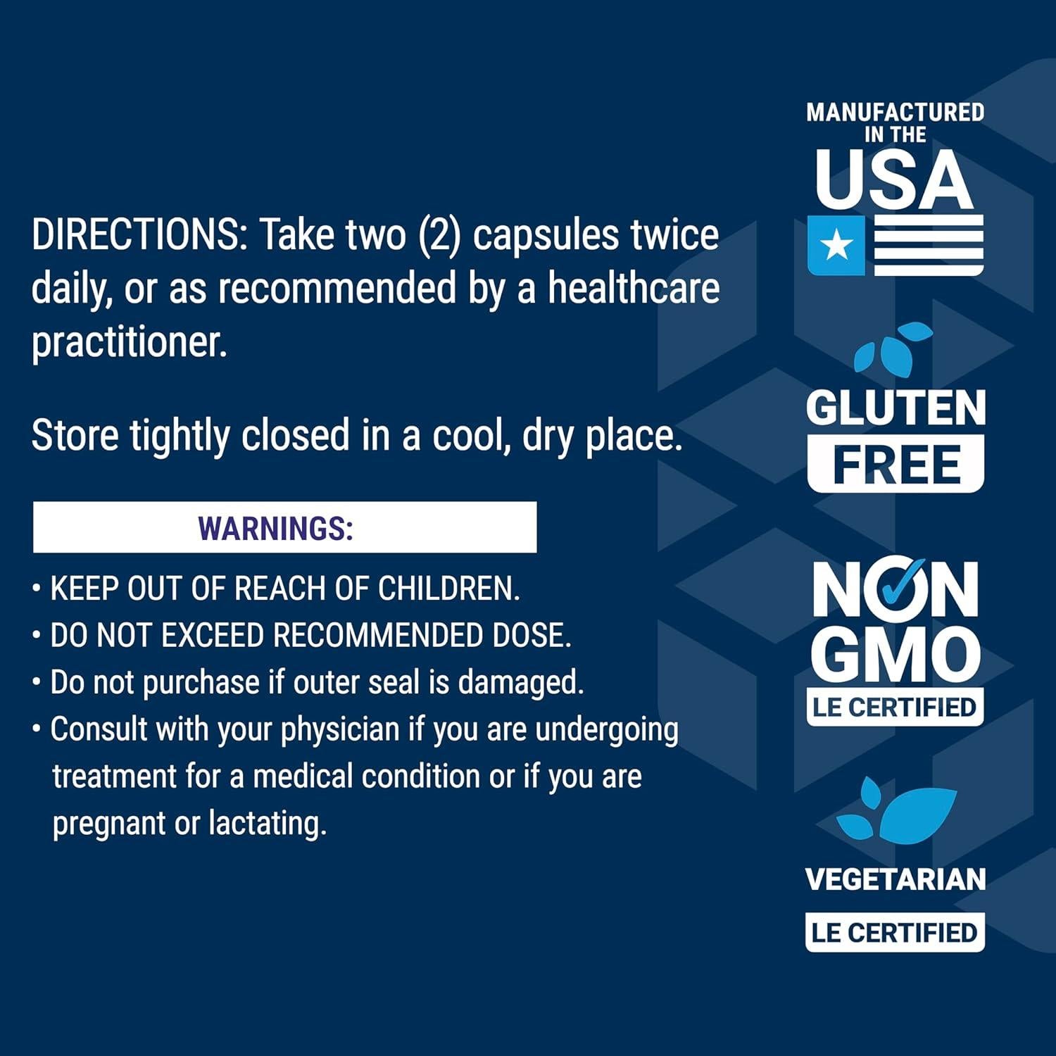 Fórmula de Energía Adrenal Life Extension 60 Cápsulas Sin Gluten