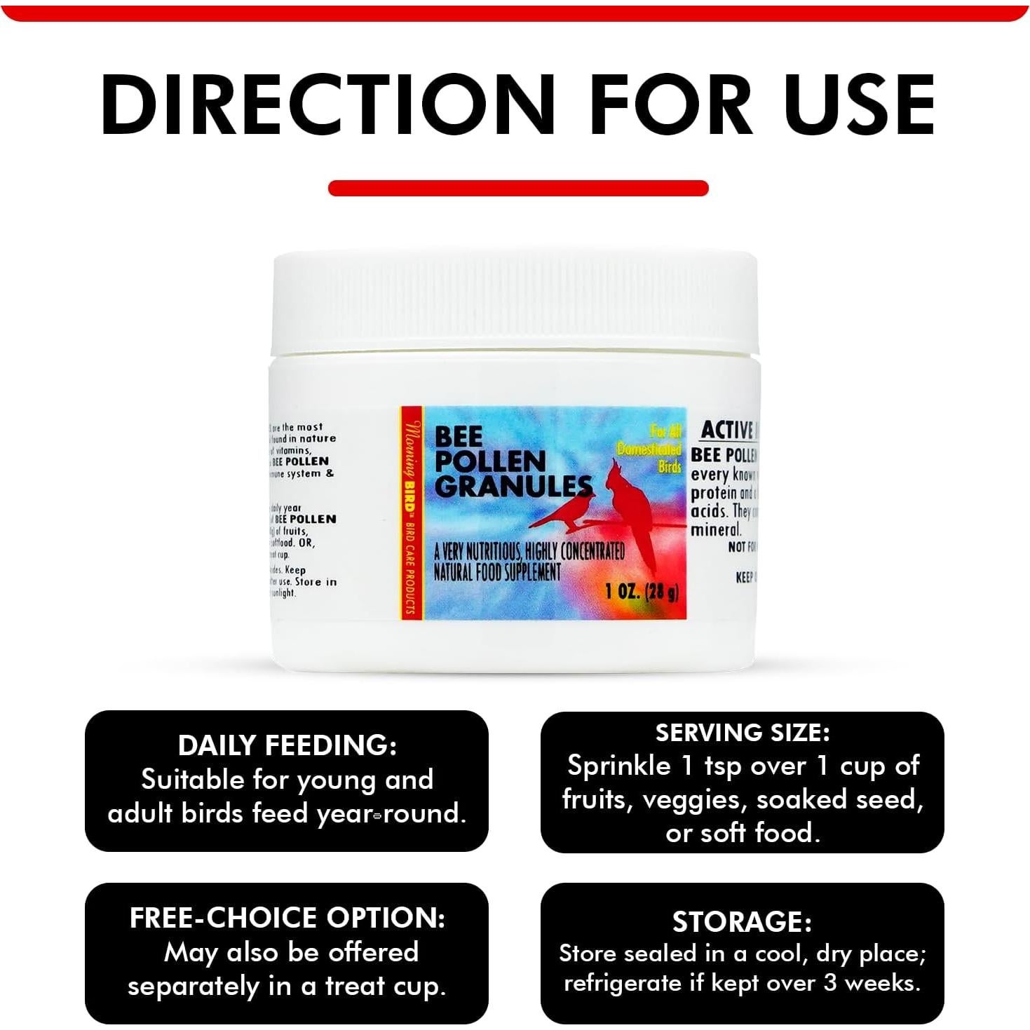 Gránulos de Polen de Abeja Morning Bird 28.35 g - Suplemento Energético