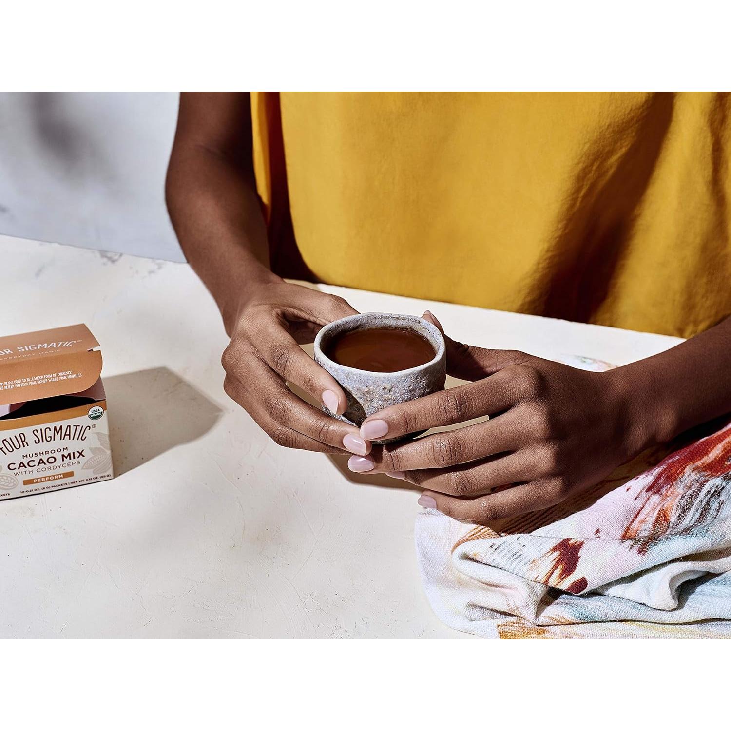 Cacao Instantáneo Cuatro Sigmatic con Cordyceps y Jengibre 10 Paquetes