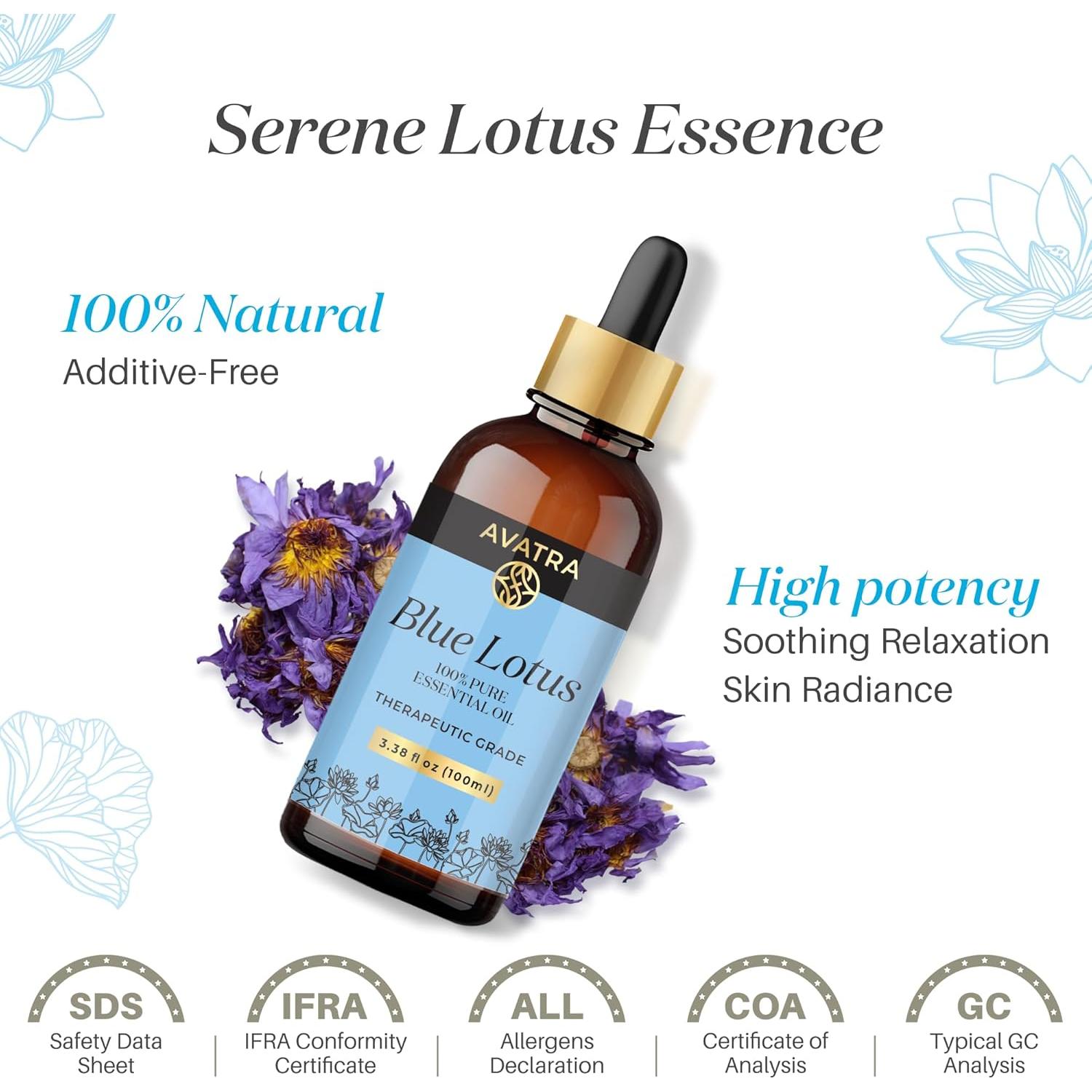 Aceite Esencial de Loto Azul Avatra 100 ml - Natural y Sin Diluir