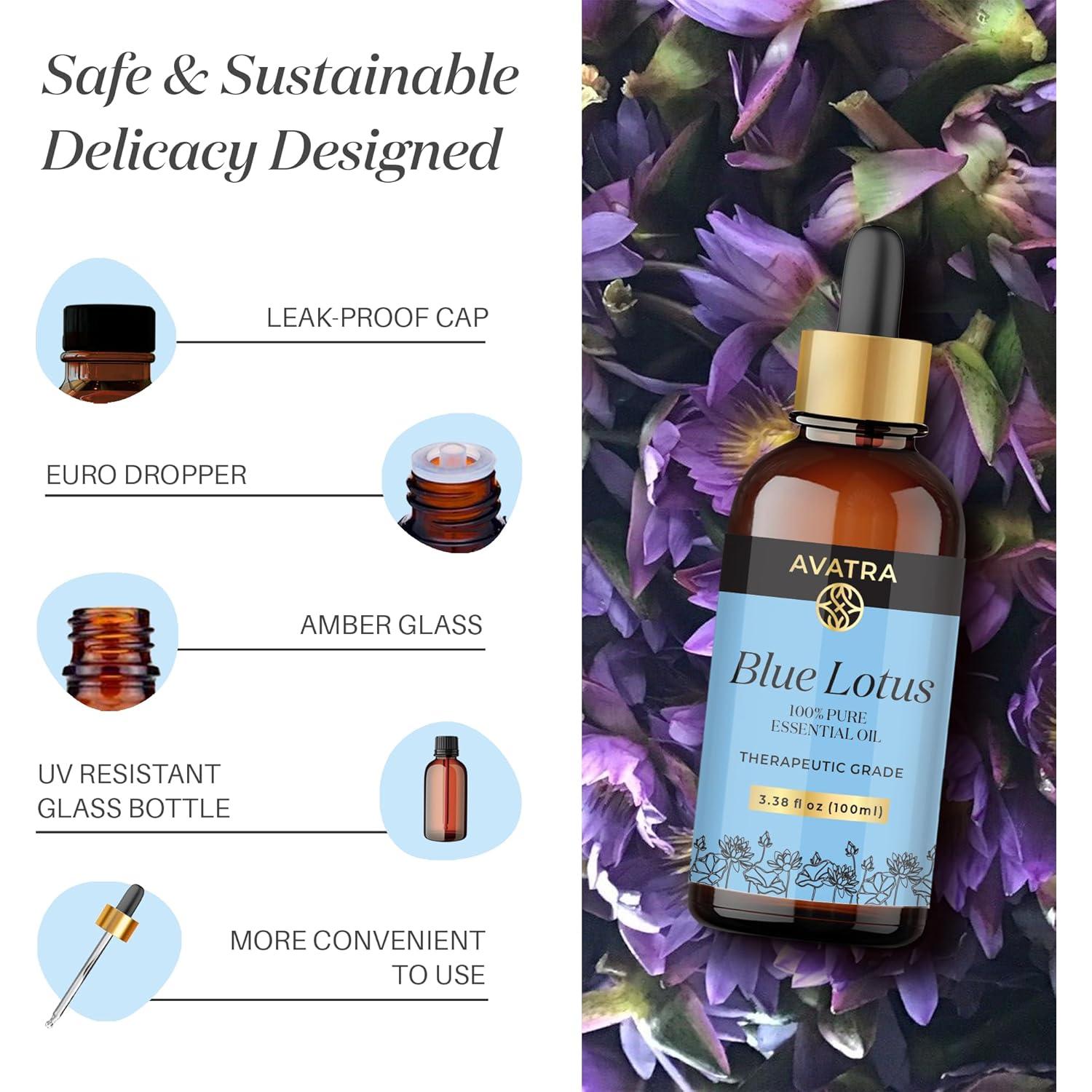 Aceite Esencial de Loto Azul Avatra 100 ml - Natural y Sin Diluir