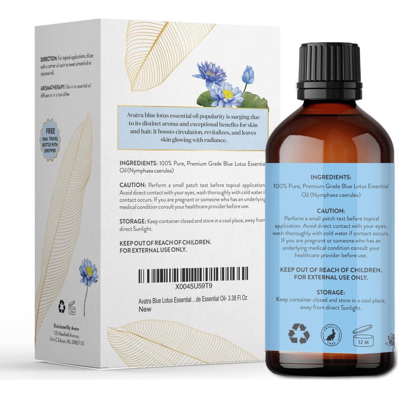 Aceite Esencial de Loto Azul Avatra 100 ml - Natural y Sin Diluir