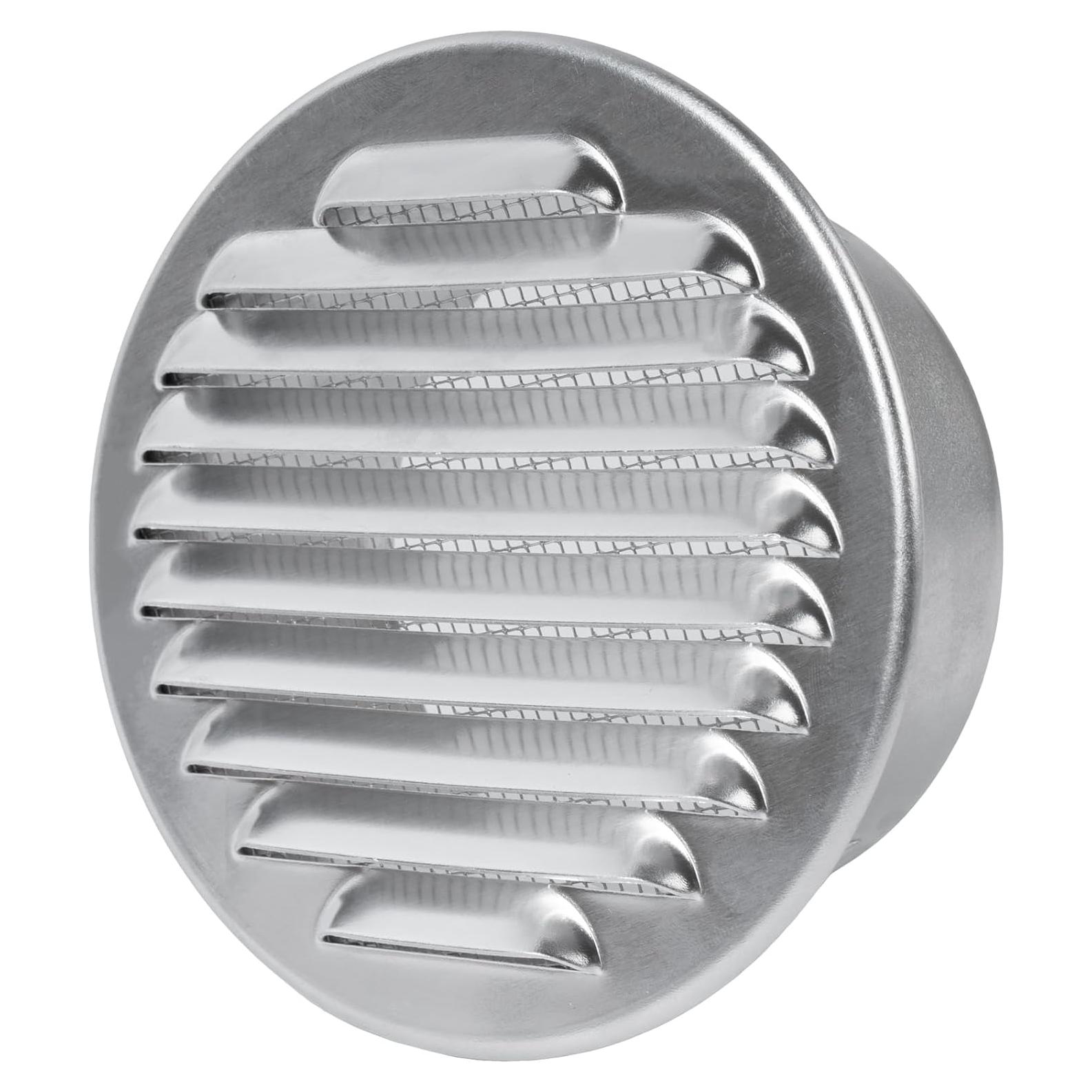 4" Inch Aluminum Universal Louvered Vent Cover - Wall Mountable Louvered Duct Termination - Steel Wire Screen - Air Intake and Exhaust Soffit Vent