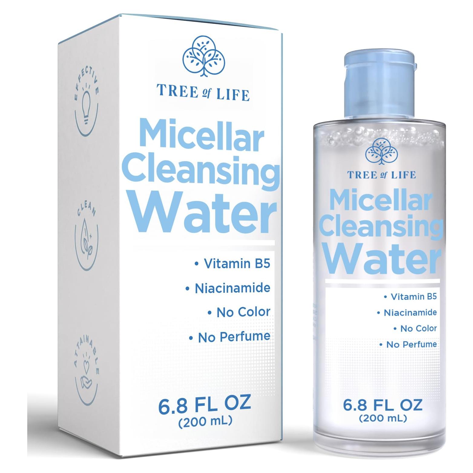 Agua Micelar Limpiadora Árbol de la Vida 200 ml - Desmaquillante Hidratante con Niacinamida y Vitamina B5