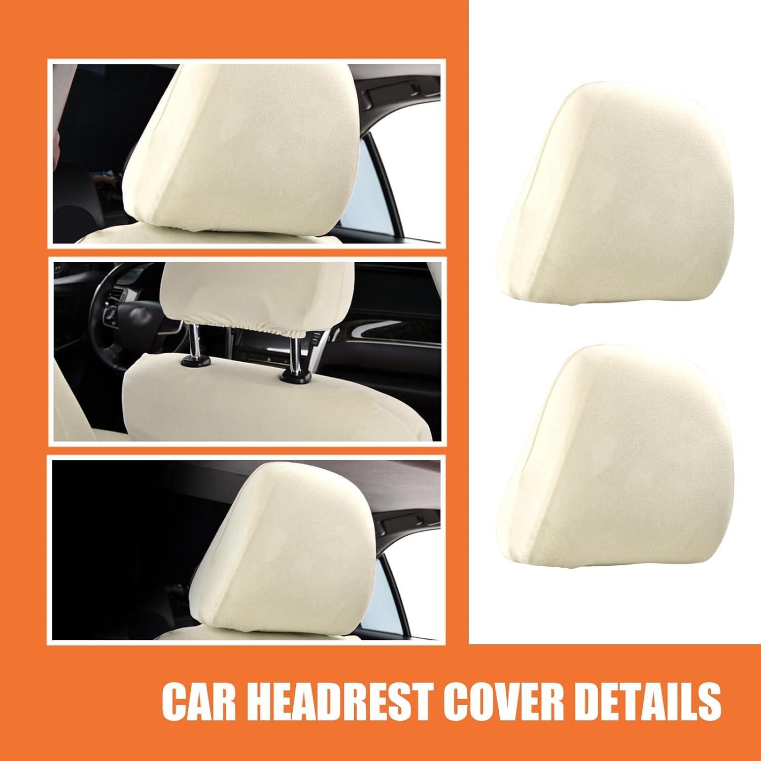 Pack 2 Fundas de Cabecera de Asiento de Coche Dawfall Beige